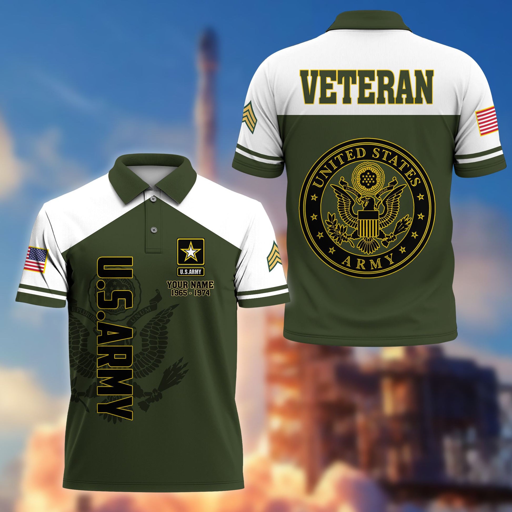 Premium Custom US Army Polo Shirt VPVC206210, Gifts for Army Veteran, Gifts For Dad, Gifts On Father's Day, Independence Day, Veterans Day.