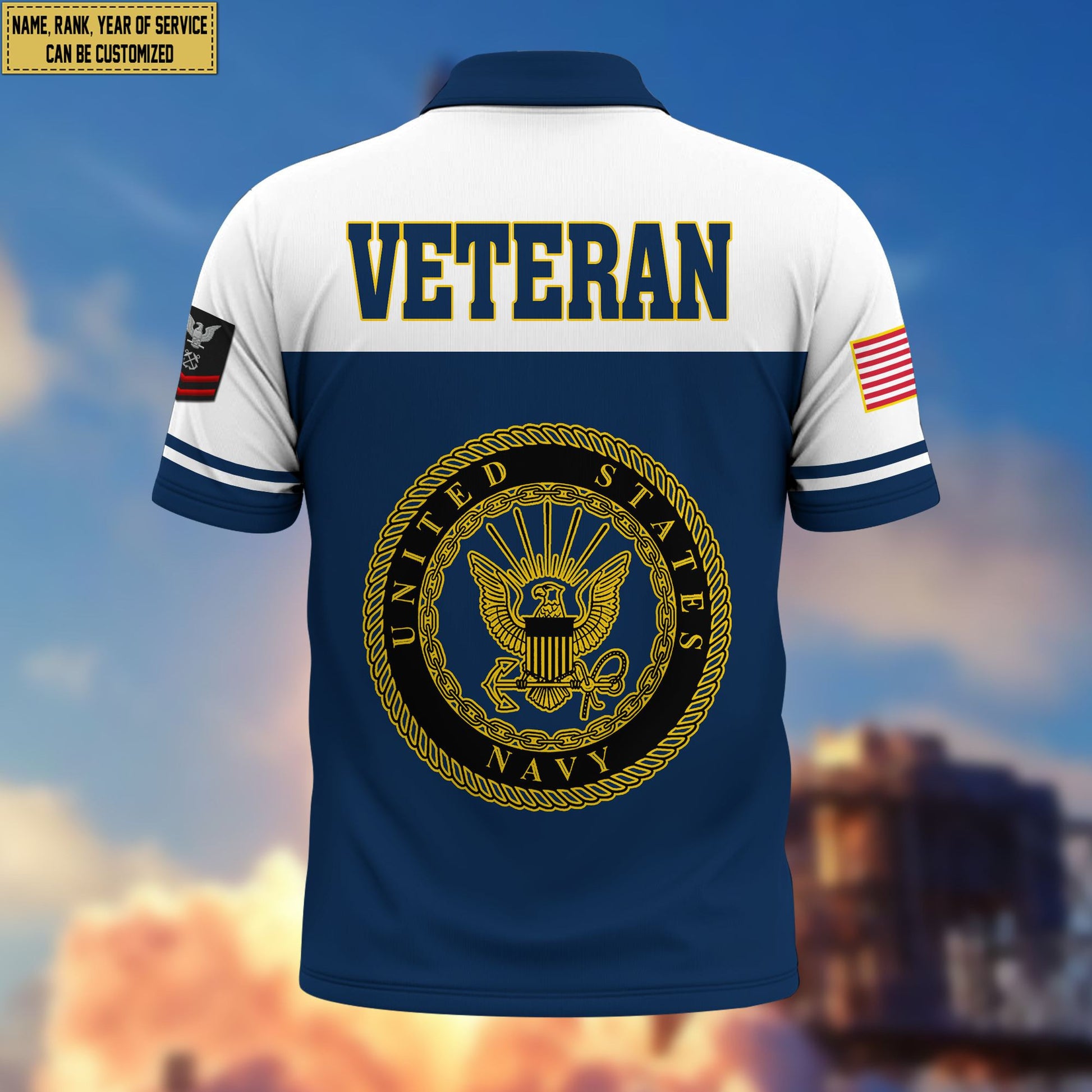 Premium Custom US Navy Polo Shirt VPVC206202, Gifts for Navy Veteran, Gifts For Dad, Gifts On Father's Day, Independence Day, Veterans Day.