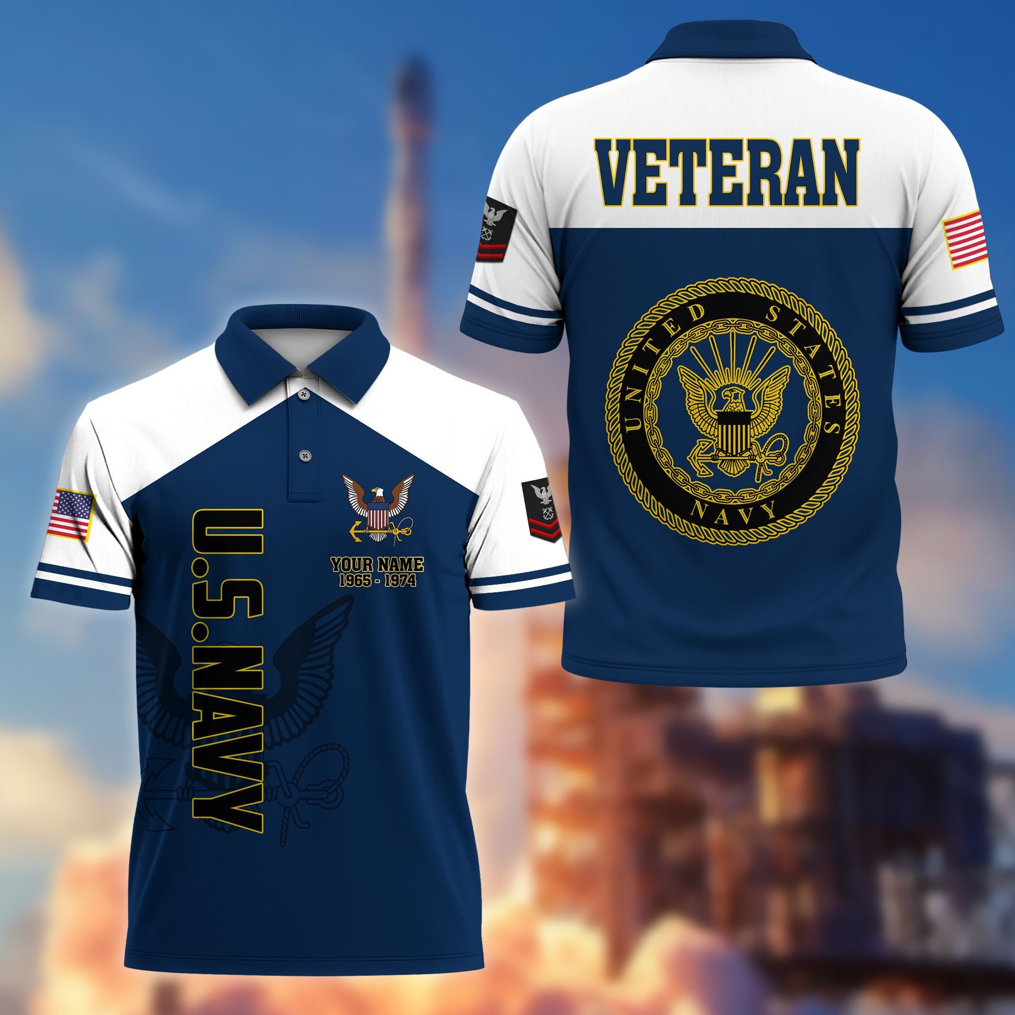 Premium Custom US Navy Polo Shirt VPVC206202, Gifts for Navy Veteran, Gifts For Dad, Gifts On Father's Day, Independence Day, Veterans Day.