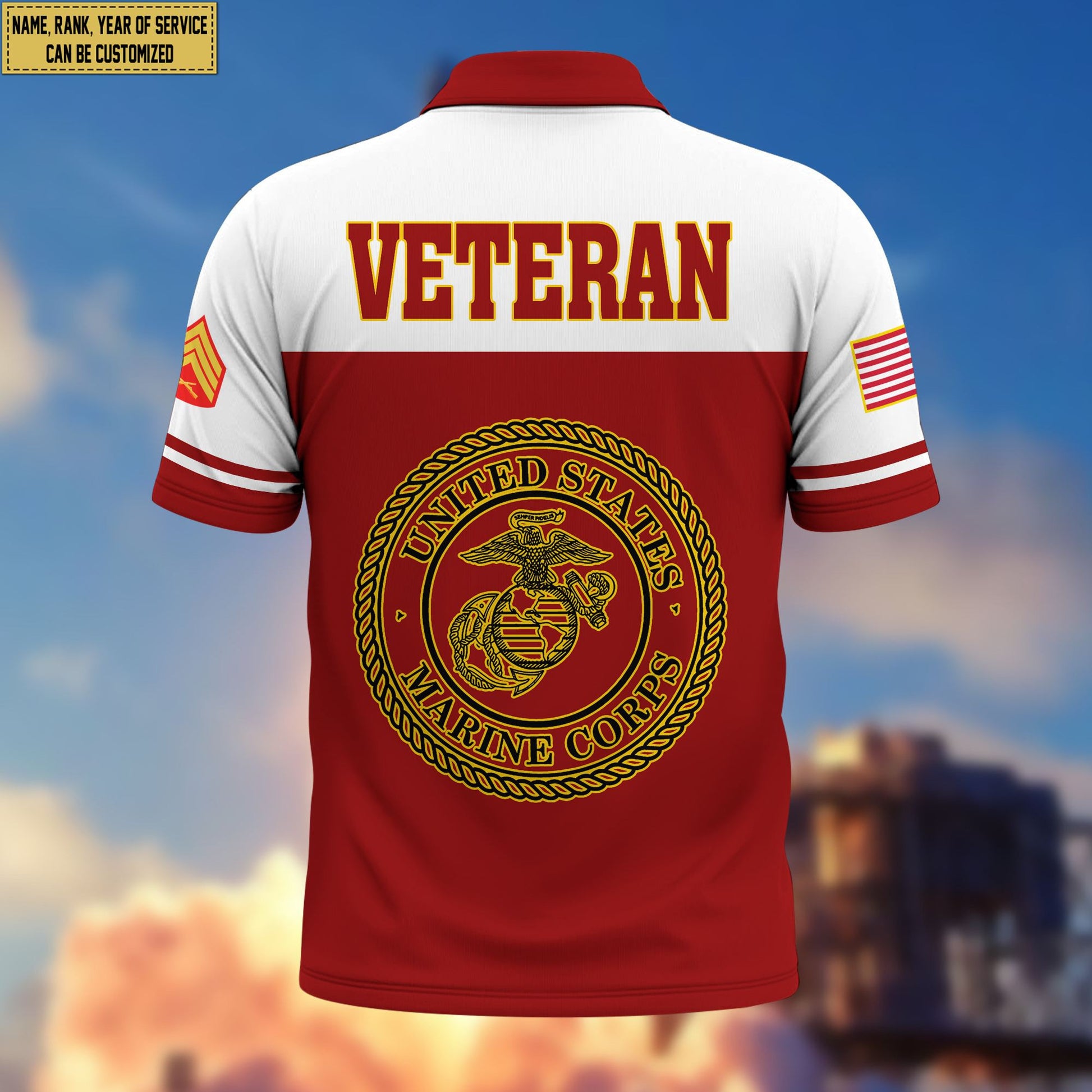Premium Custom USMC Polo Shirt VPVC206203, Gifts for Marine Veteran, Gifts For Dad, Gifts On Father's Day, Independence Day, Veterans Day.