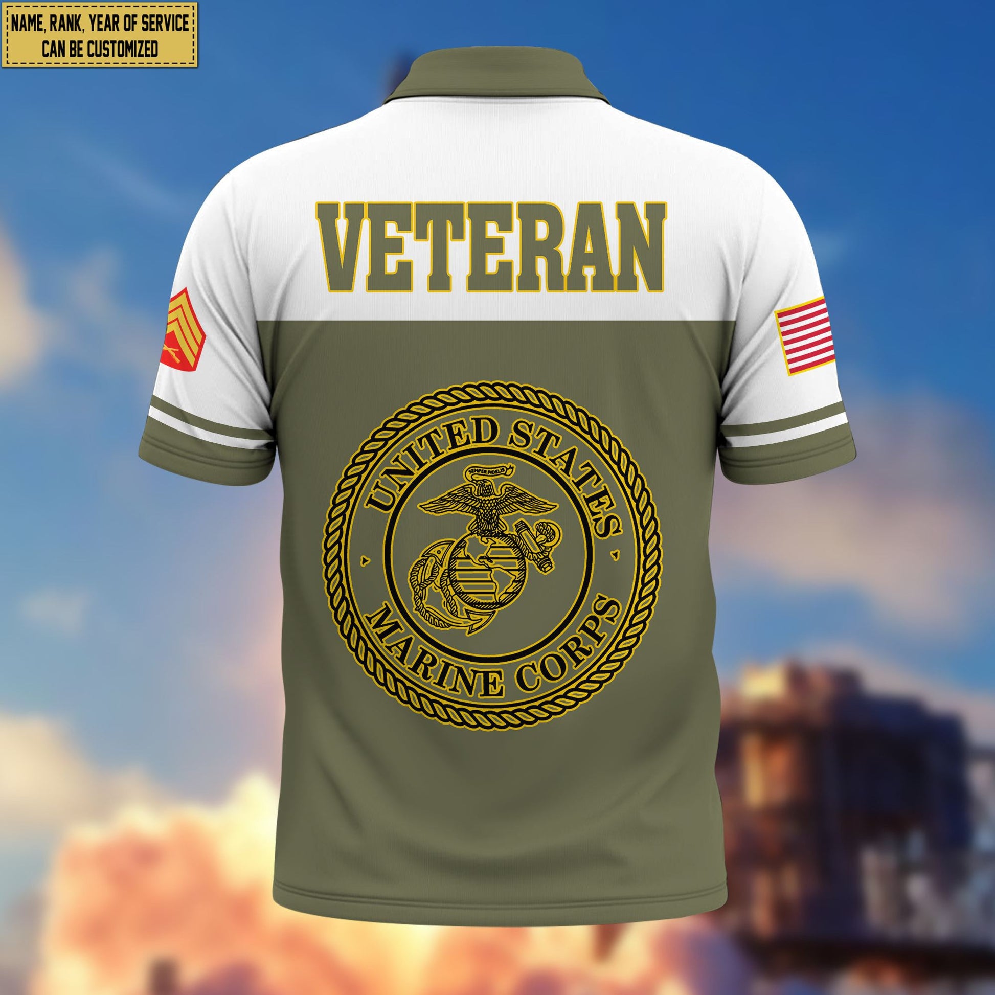 Premium Custom USMC Polo Shirt VPVC206211, Gifts for Marine Veteran, Gifts For Dad, Gifts On Father's Day, Independence Day, Veterans Day.