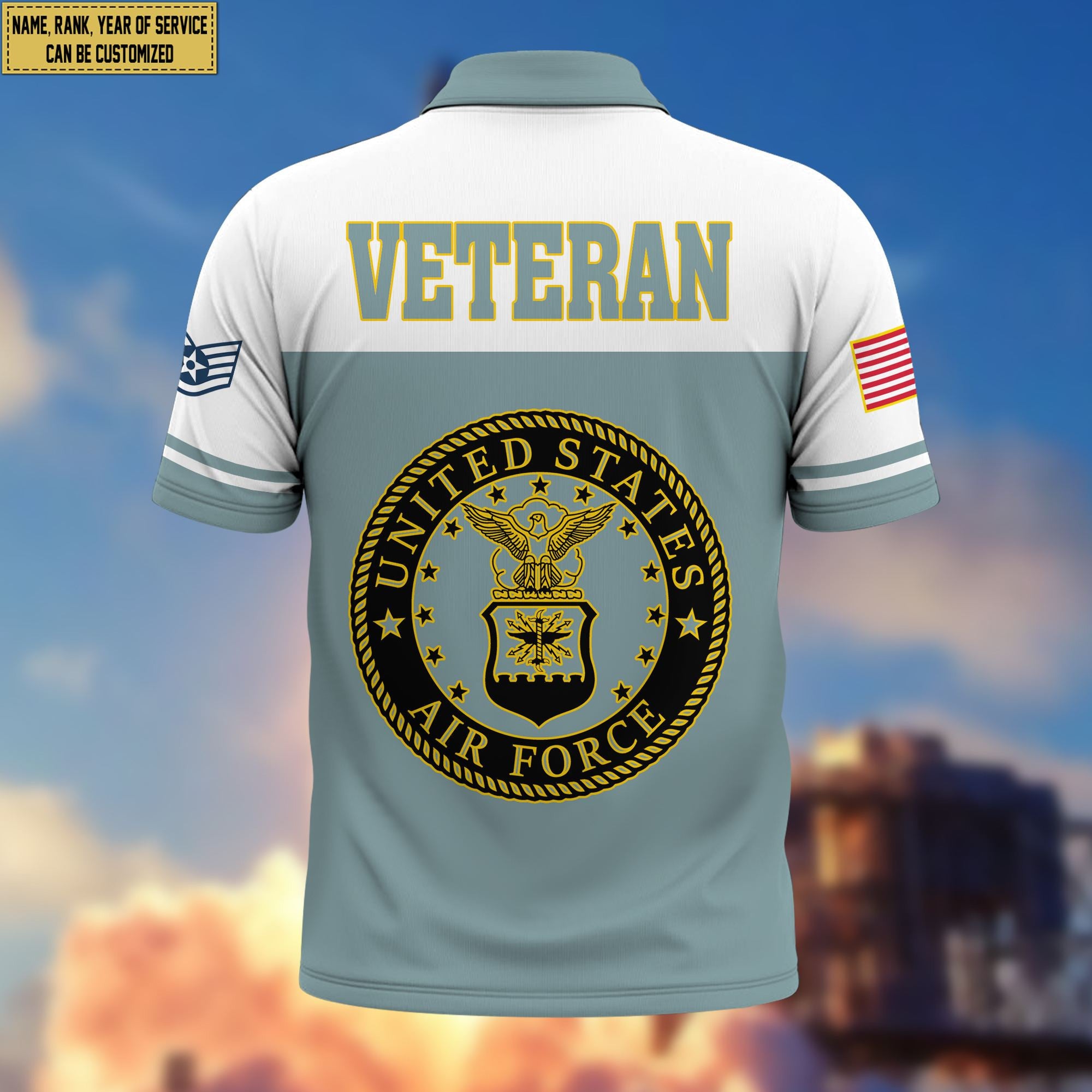 Premium Custom USAF Polo Shirt VPVC206204, Gifts for Air Force Veteran, Gifts For Dad, Gifts On Father's Day, Independence Day, Veterans Day.