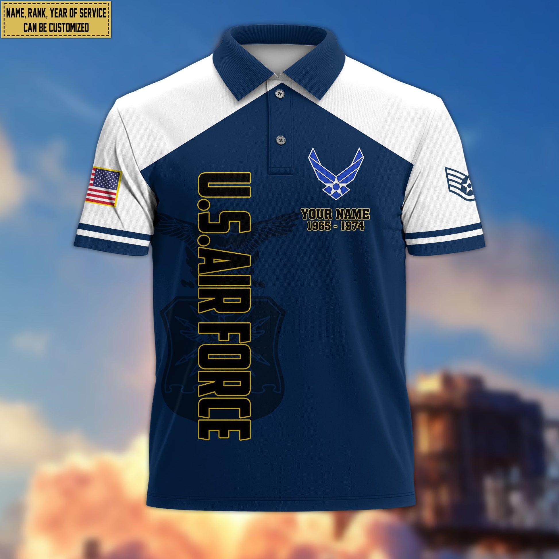 Premium Custom USAF Polo Shirt VPVC206212, Gifts for Air Force Veteran, Gifts For Dad, Gifts On Father's Day, Independence Day, Veterans Day.