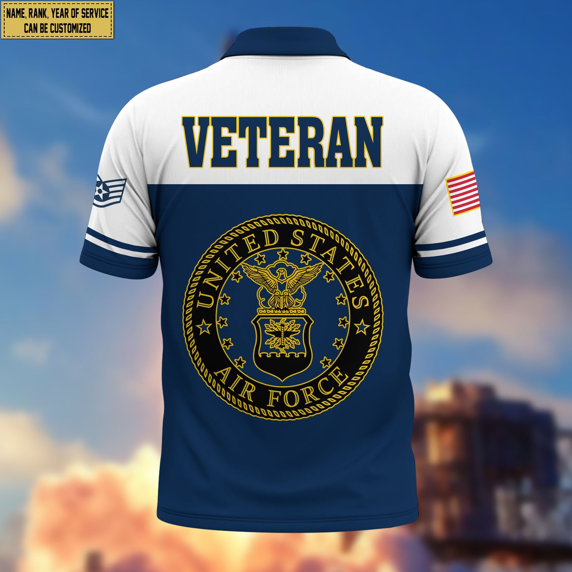 Premium Custom USAF Polo Shirt VPVC206212, Gifts for Air Force Veteran, Gifts For Dad, Gifts On Father's Day, Independence Day, Veterans Day.