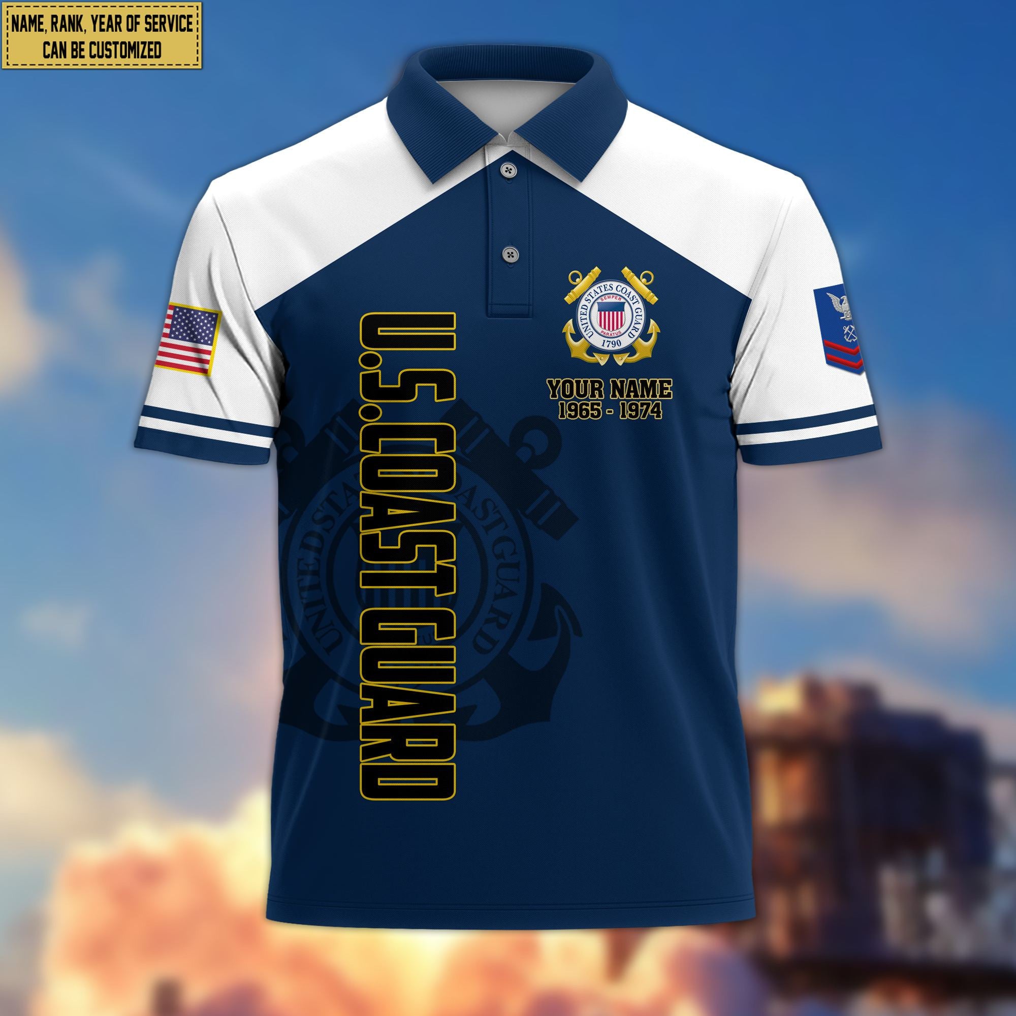 Premium USCG Custom Polo Shirt VPVC206205, Gifts for Coast Guard Veteran, Gifts For Dad, Gifts On Father's Day, Independence Day, Veterans Day.