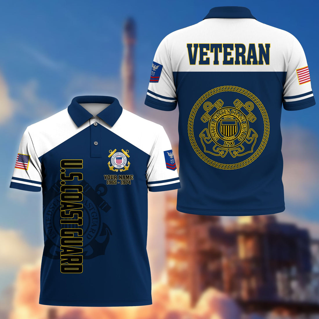 Premium USCG Custom Polo Shirt VPVC206205, Gifts for Coast Guard Veteran, Gifts For Dad, Gifts On Father's Day, Independence Day, Veterans Day.