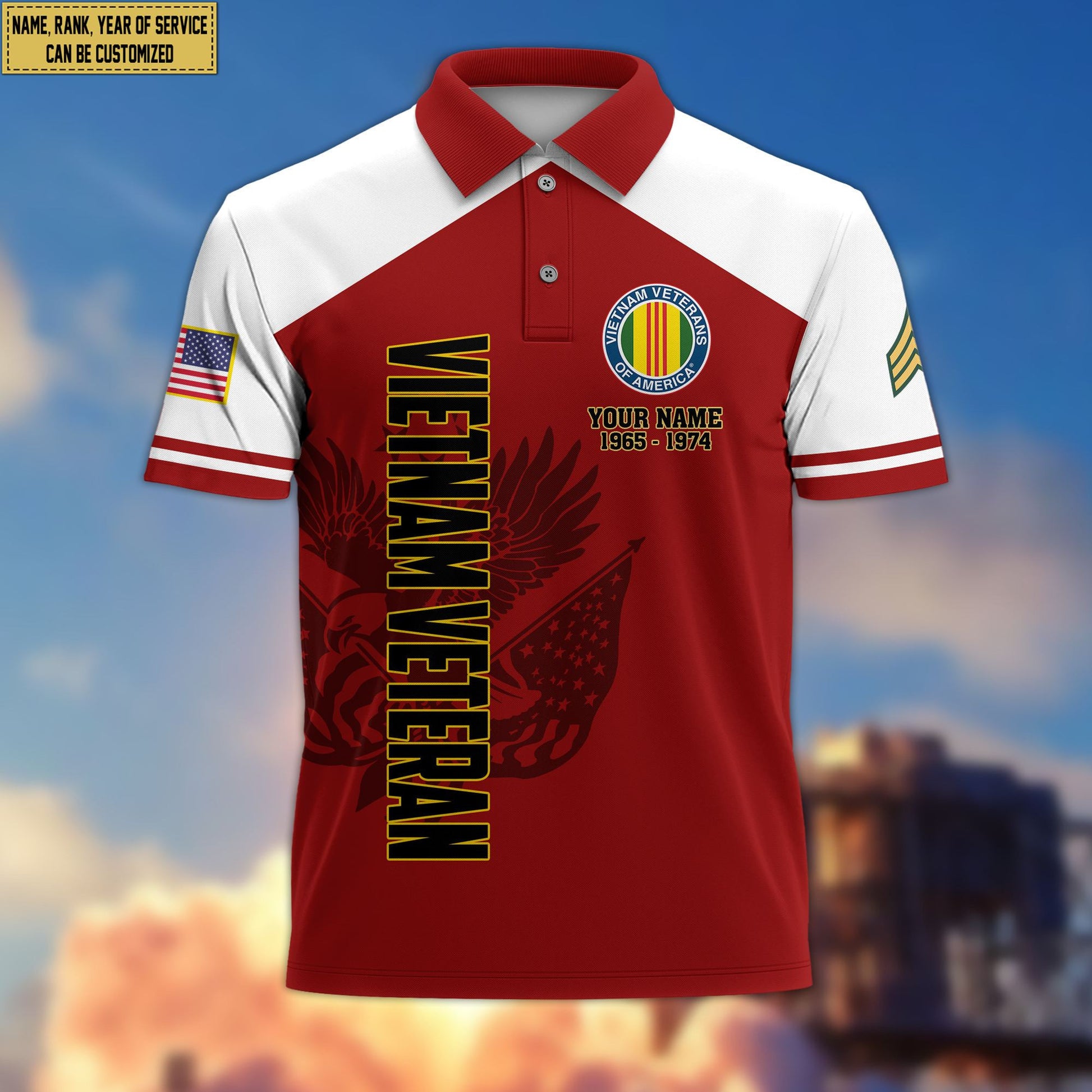 Premium Custom Vietnam Veteran Polo Shirt VPVC206206, Gifts for Vietnam Veteran, Gifts For Dad, Gifts On Father's Day, Independence Day, Veterans Day.
