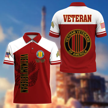 Premium Custom Vietnam Veteran Polo Shirt VPVC206206, Gifts for Vietnam Veteran, Gifts For Dad, Gifts On Father's Day, Independence Day, Veterans Day.
