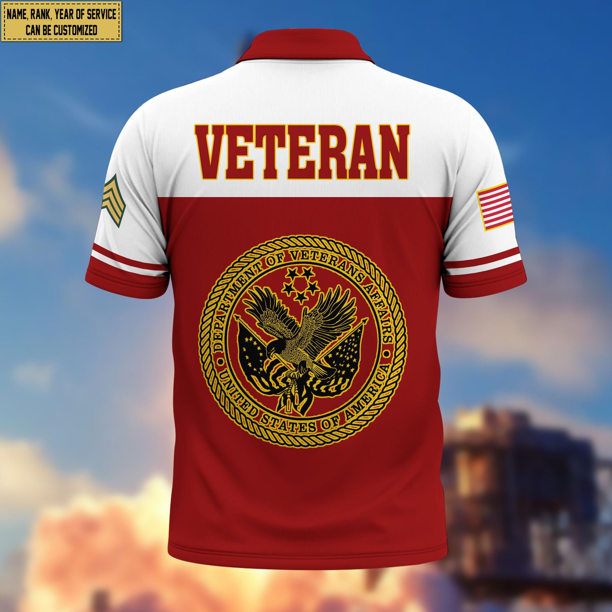 Premium Custom US Veteran Polo Shirt VPVC206207, Gifts for US Veteran, Gifts For Dad, Gifts On Father's Day, Independence Day, Veterans Day.