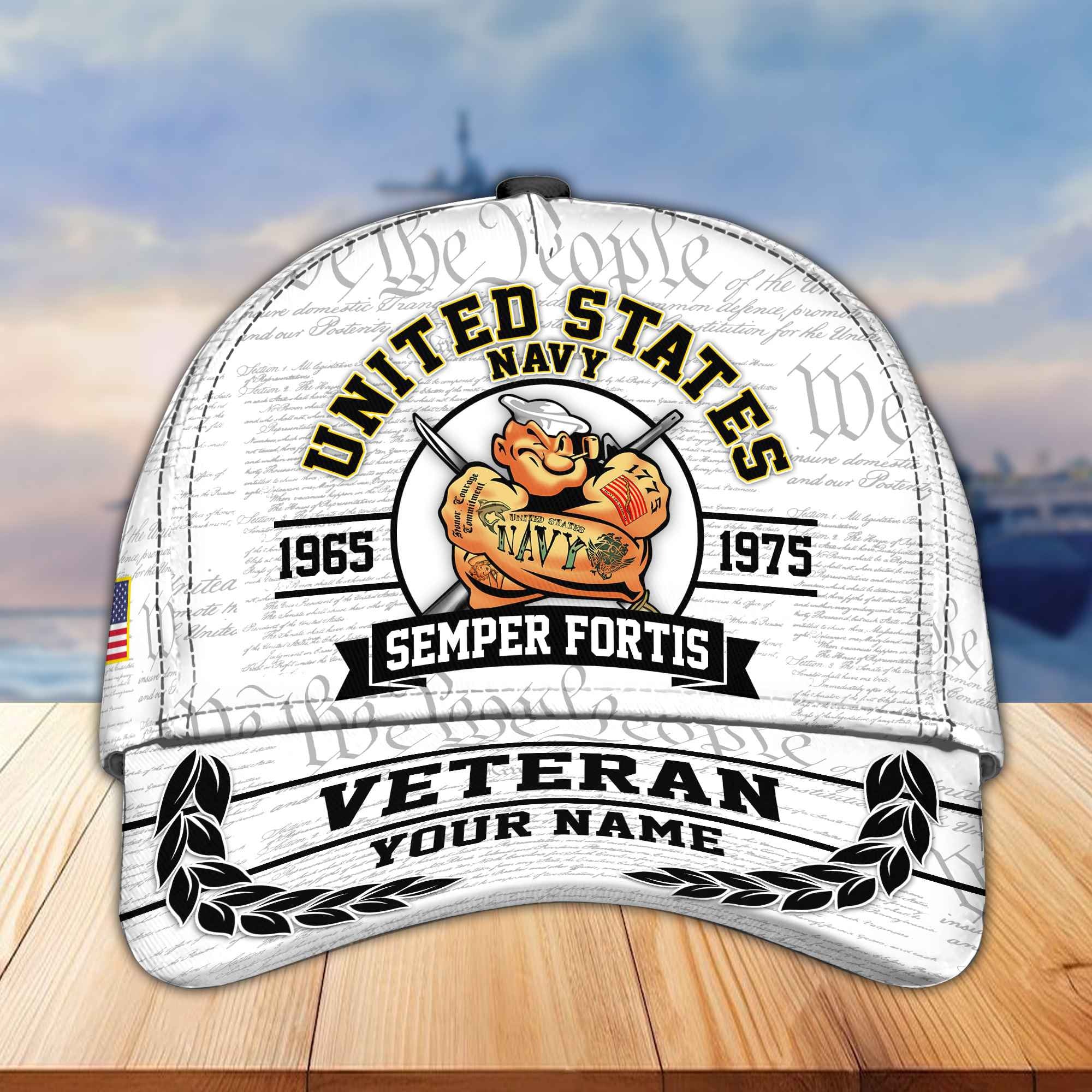 Premium US Navy Veteran Custom Cap VPVC005602, Gifts For Navy Veteran, Best Gifts On Independence Day, Veterans Day.