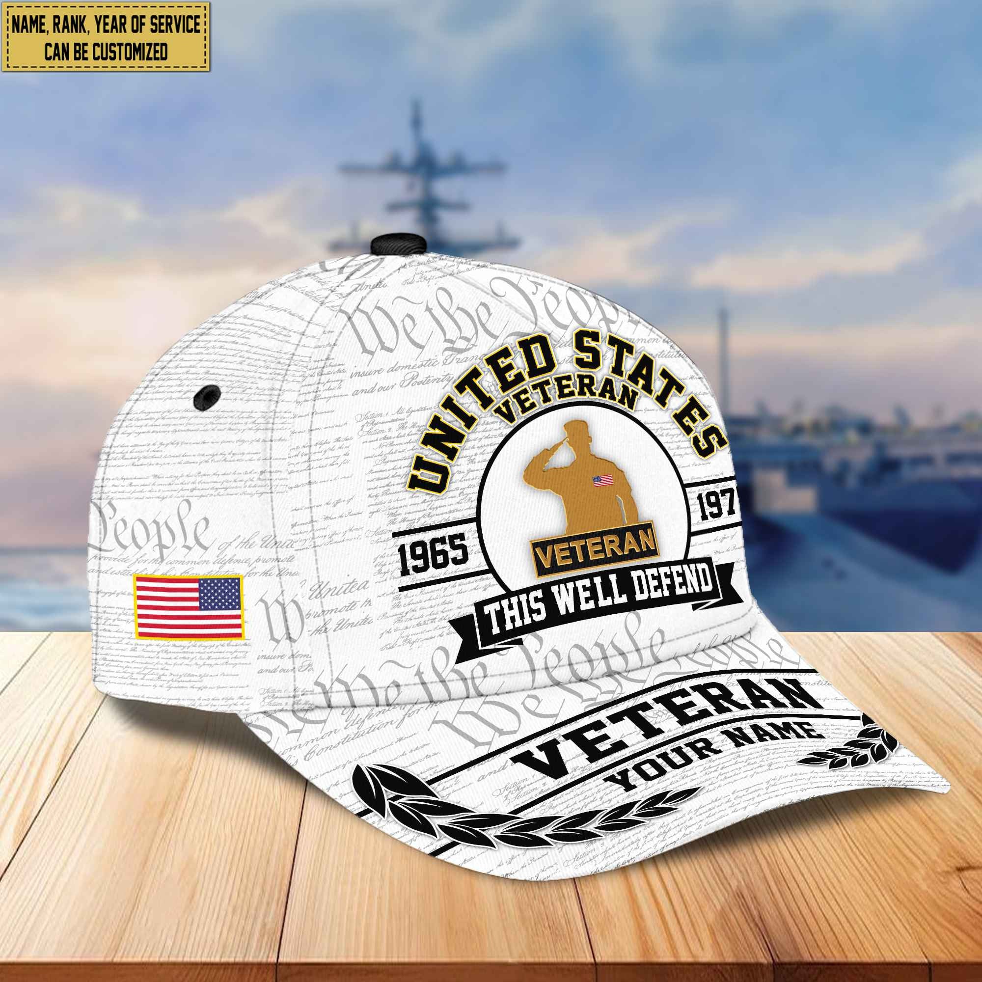 Premium US Veteran Custom Cap VPVC005607, Gifts For US Veteran, Best Gifts On Independence Day, Veterans Day.