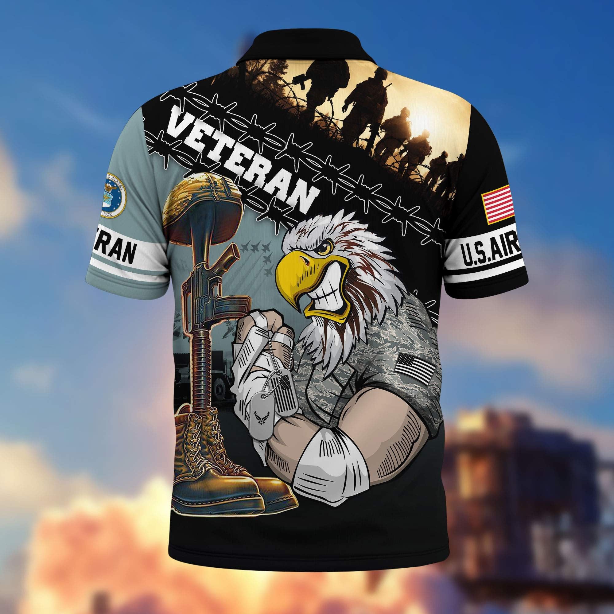 Premium US Veterans Polo Shirt BPHN060213, Gifts For Dad, For Husband, Gifts For US Veterans, Gifts On Father's Day, Independence Day, Veterans Day.
