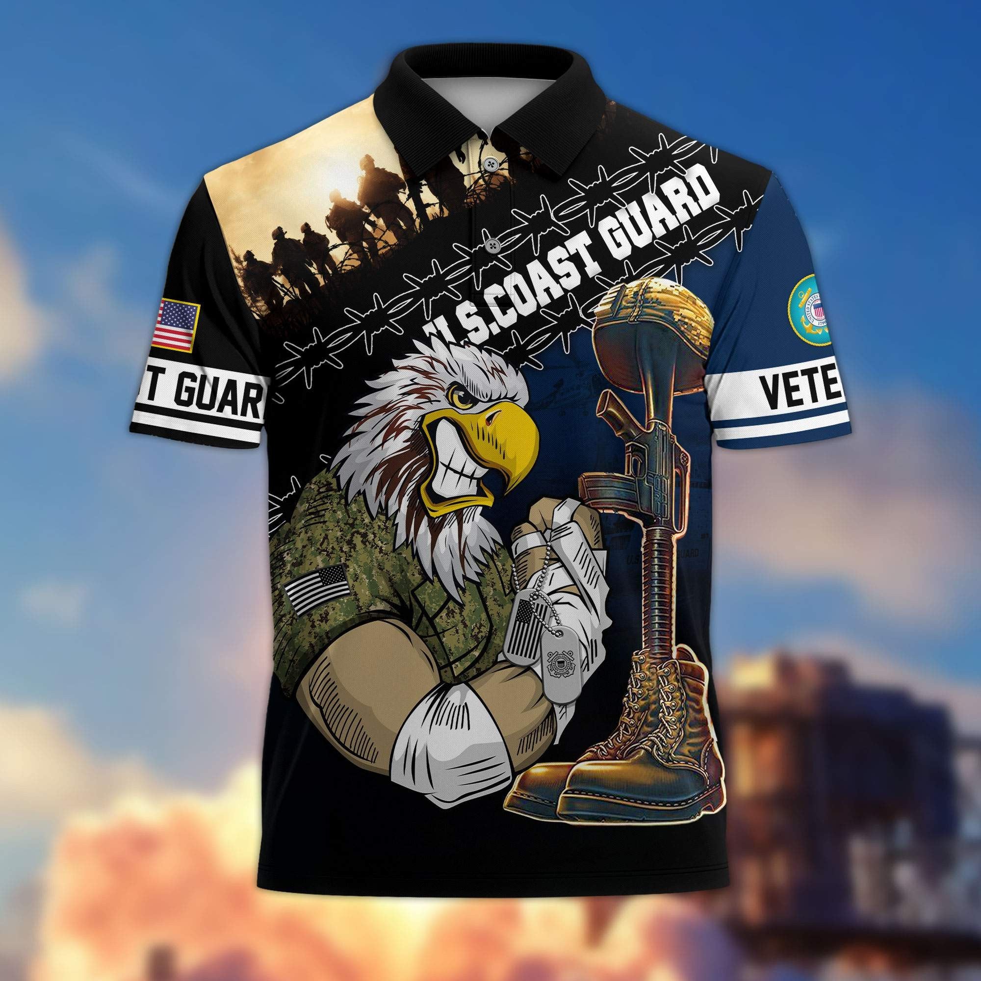 Premium US Veterans Polo Shirt BPHN060213, Gifts For Dad, For Husband, Gifts For US Veterans, Gifts On Father's Day, Independence Day, Veterans Day.