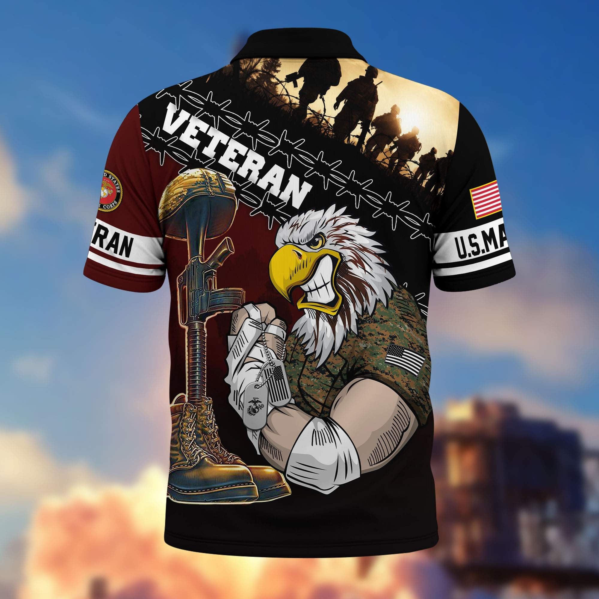 Premium US Veterans Polo Shirt BPHN060213, Gifts For Dad, For Husband, Gifts For US Veterans, Gifts On Father's Day, Independence Day, Veterans Day.