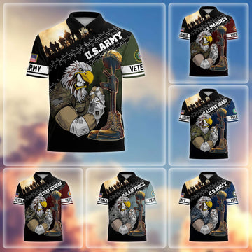 Premium US Veterans Polo Shirt BPHN060213, Gifts For Dad, For Husband, Gifts For US Veterans, Gifts On Father's Day, Independence Day, Veterans Day.