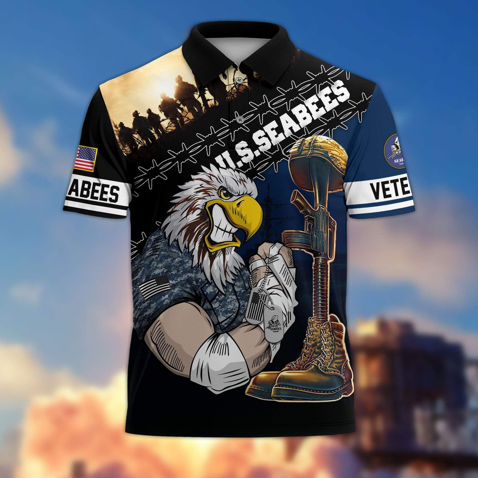 Premium US Veterans Polo Shirt BPHN060213, Gifts For Dad, For Husband, Gifts For US Veterans, Gifts On Father's Day, Independence Day, Veterans Day.