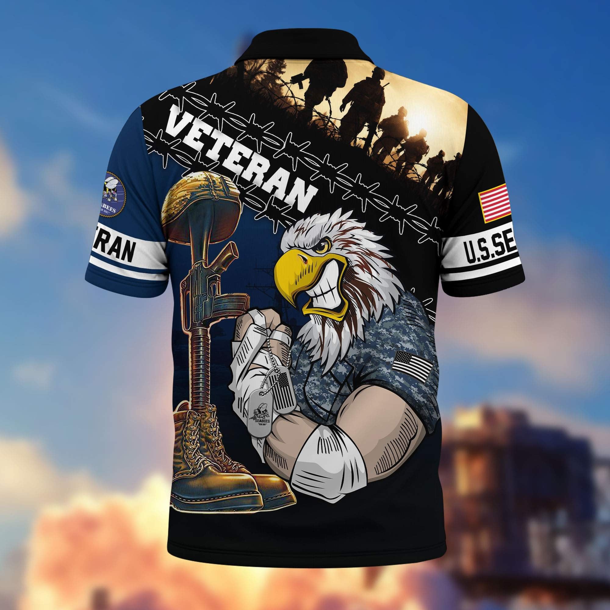 Premium US Veterans Polo Shirt BPHN060213, Gifts For Dad, For Husband, Gifts For US Veterans, Gifts On Father's Day, Independence Day, Veterans Day.