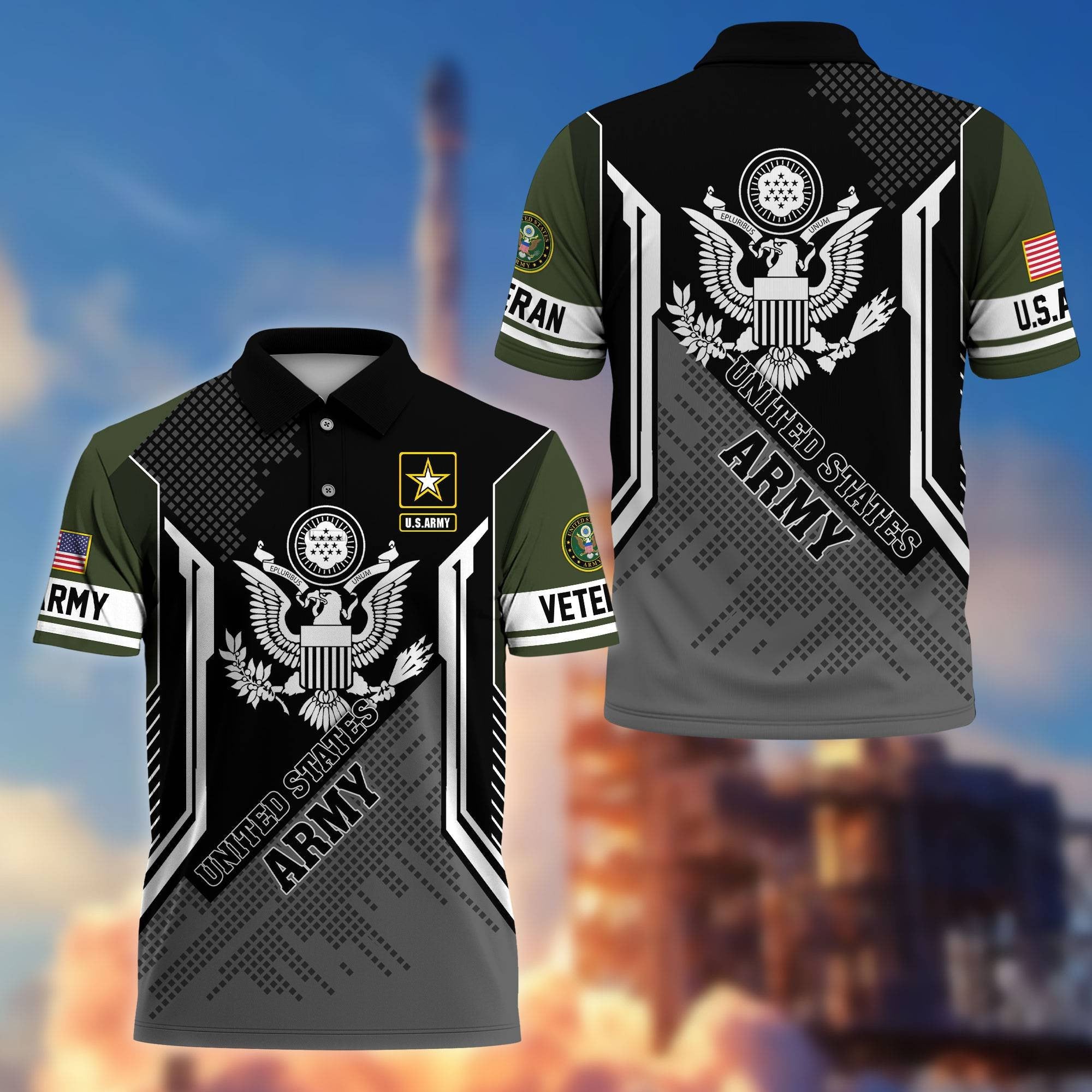 Premium US Veterans Polo Shirt BPHN070212, Gifts For Dad, For Husband, Gifts For US Veterans, Gifts On Father's Day, Independence Day, Veterans Day.