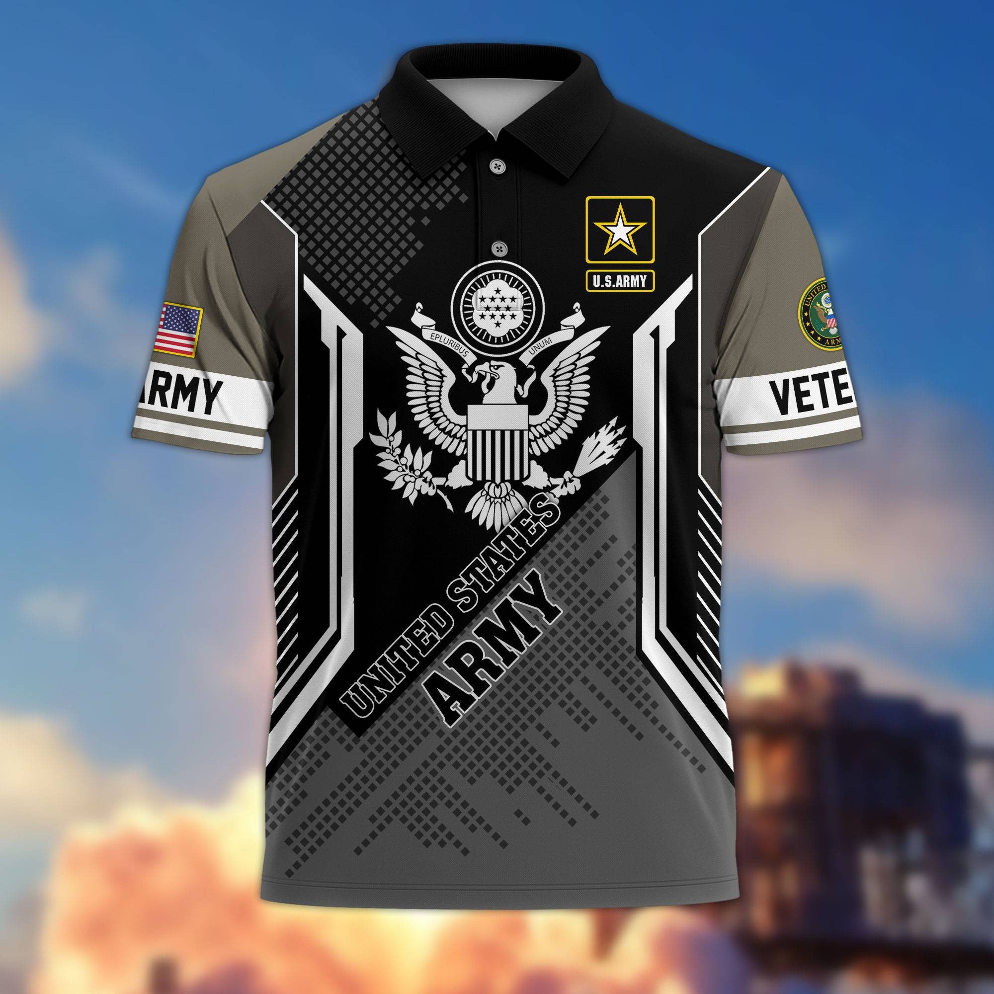 Premium US Veterans Polo Shirt BPHN070212, Gifts For Dad, For Husband, Gifts For US Veterans, Gifts On Father's Day, Independence Day, Veterans Day.