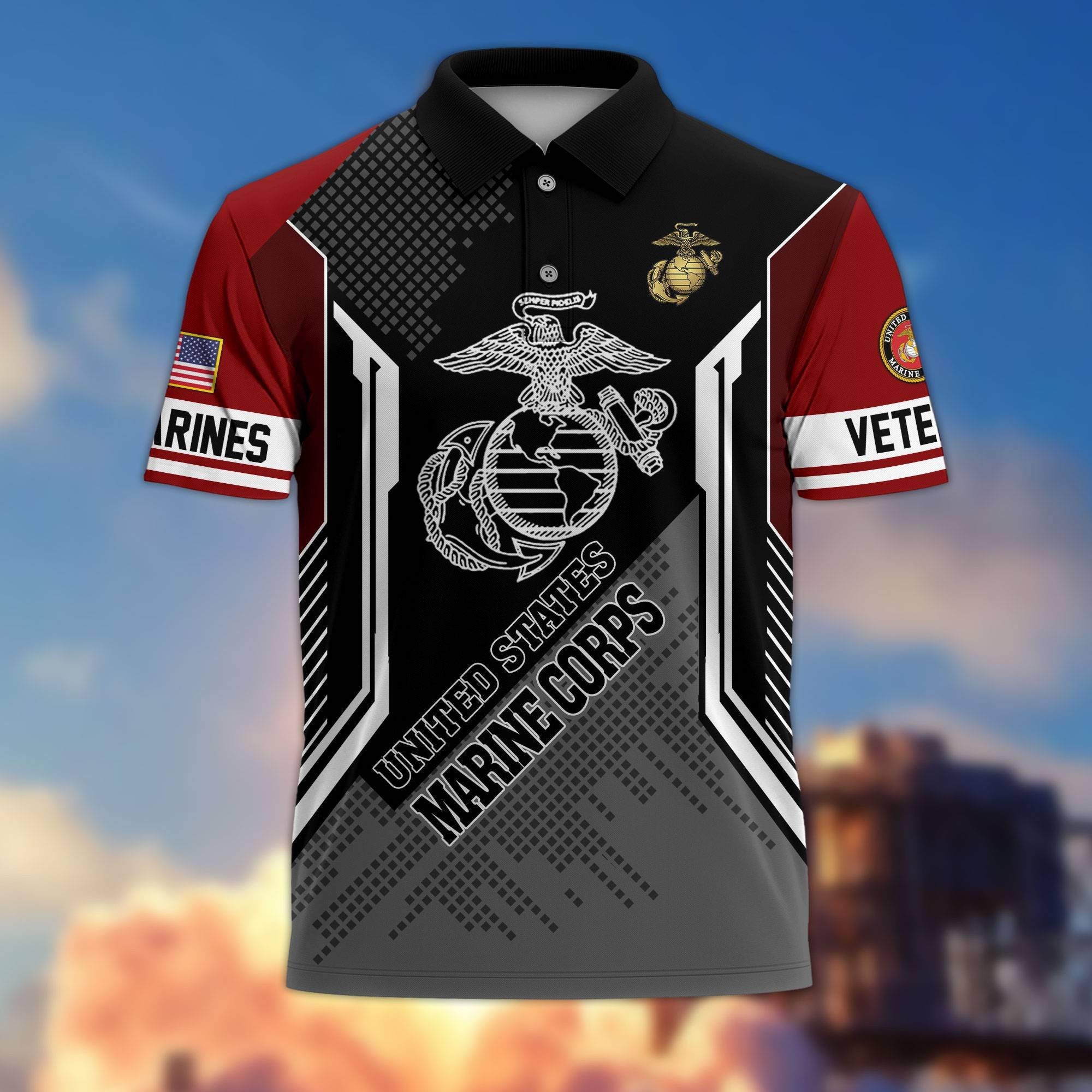Premium US Veterans Polo Shirt BPHN070212, Gifts For Dad, For Husband, Gifts For US Veterans, Gifts On Father's Day, Independence Day, Veterans Day.