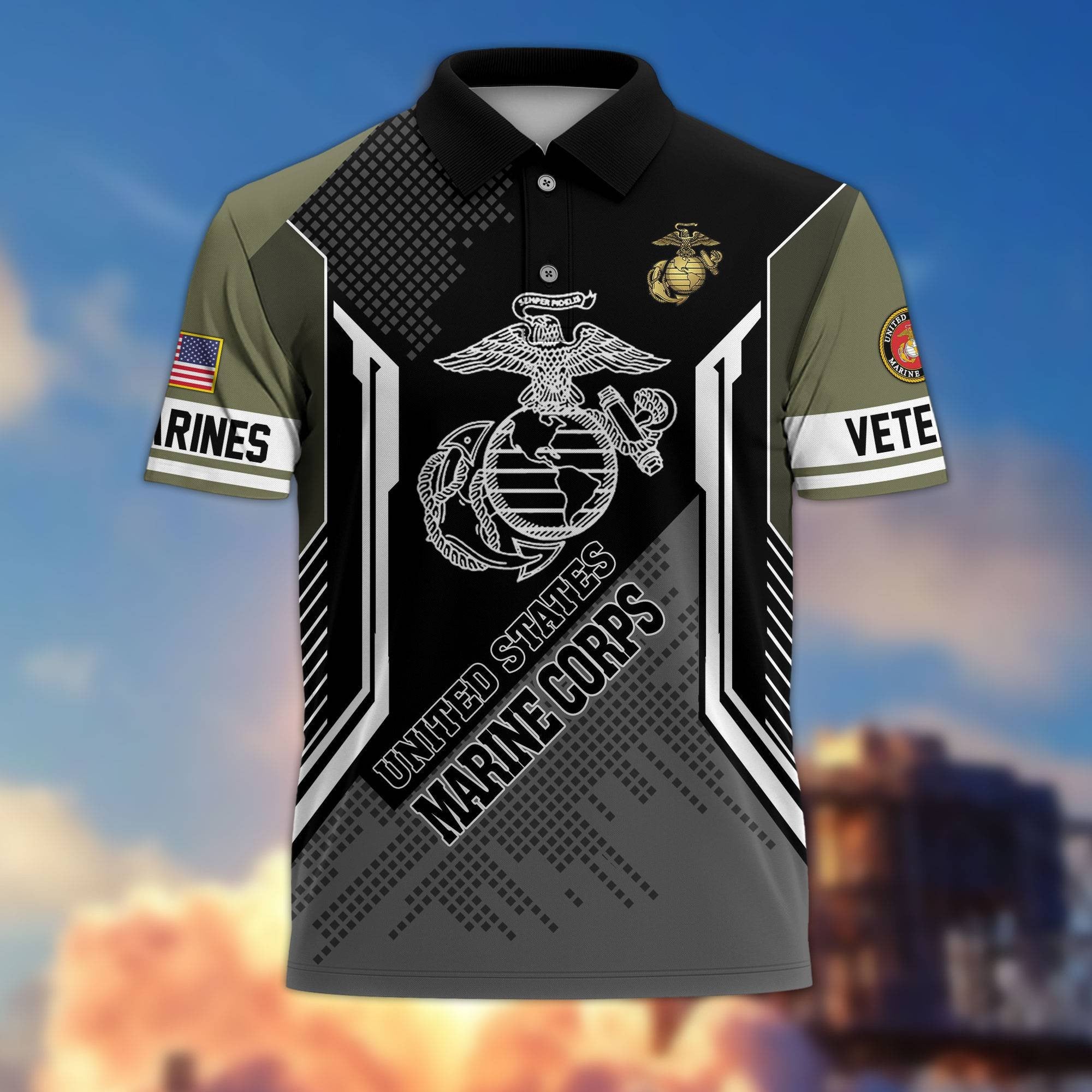 Premium US Veterans Polo Shirt BPHN070212, Gifts For Dad, For Husband, Gifts For US Veterans, Gifts On Father's Day, Independence Day, Veterans Day.