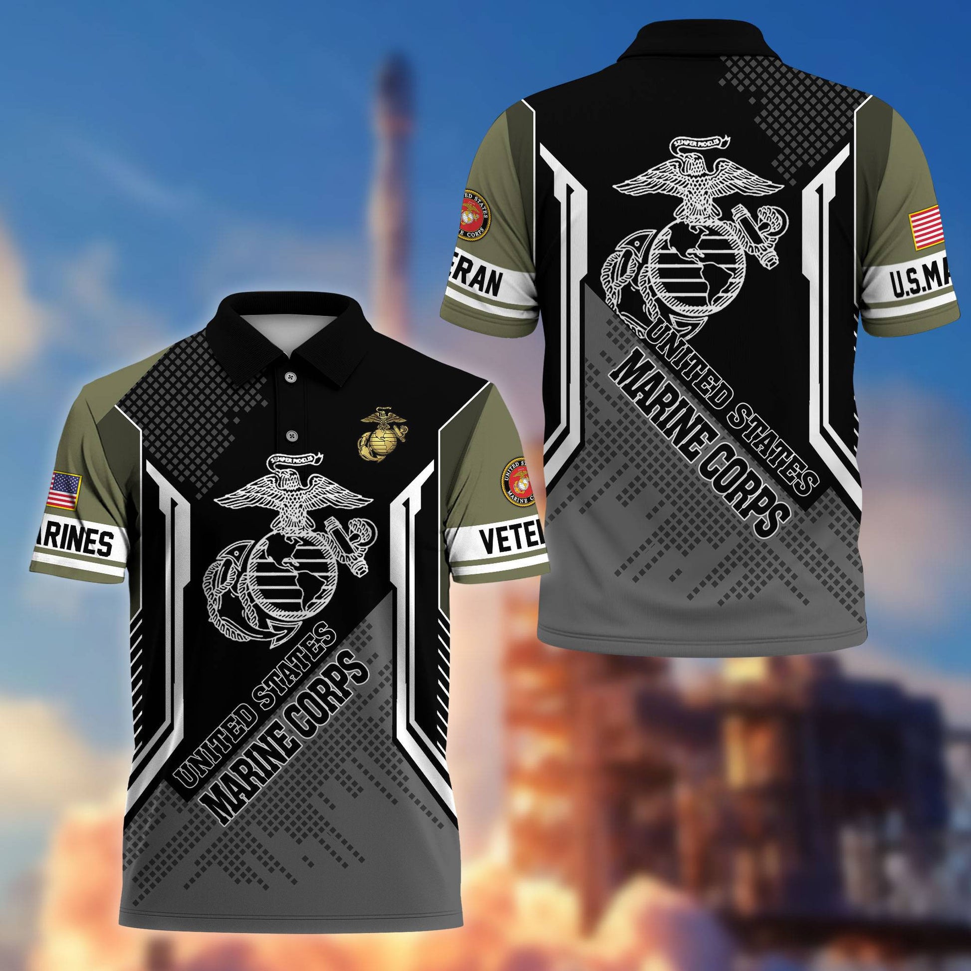 Premium US Veterans Polo Shirt BPHN070212, Gifts For Dad, For Husband, Gifts For US Veterans, Gifts On Father's Day, Independence Day, Veterans Day.