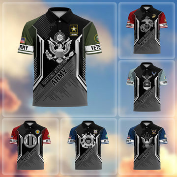 Premium US Veterans Polo Shirt BPHN070212, Gifts For Dad, For Husband, Gifts For US Veterans, Gifts On Father's Day, Independence Day, Veterans Day.