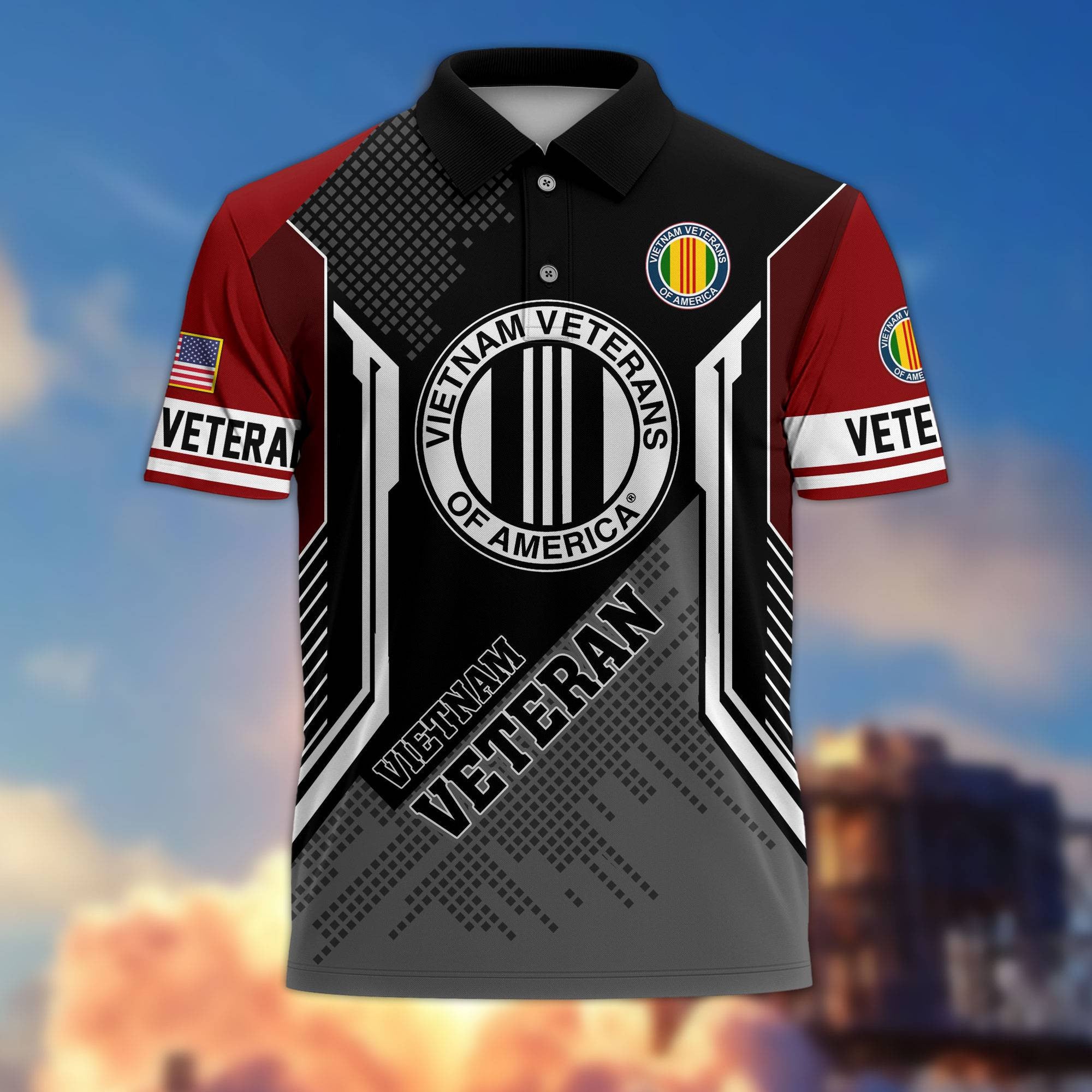 Premium US Veterans Polo Shirt BPHN070212, Gifts For Dad, For Husband, Gifts For US Veterans, Gifts On Father's Day, Independence Day, Veterans Day.
