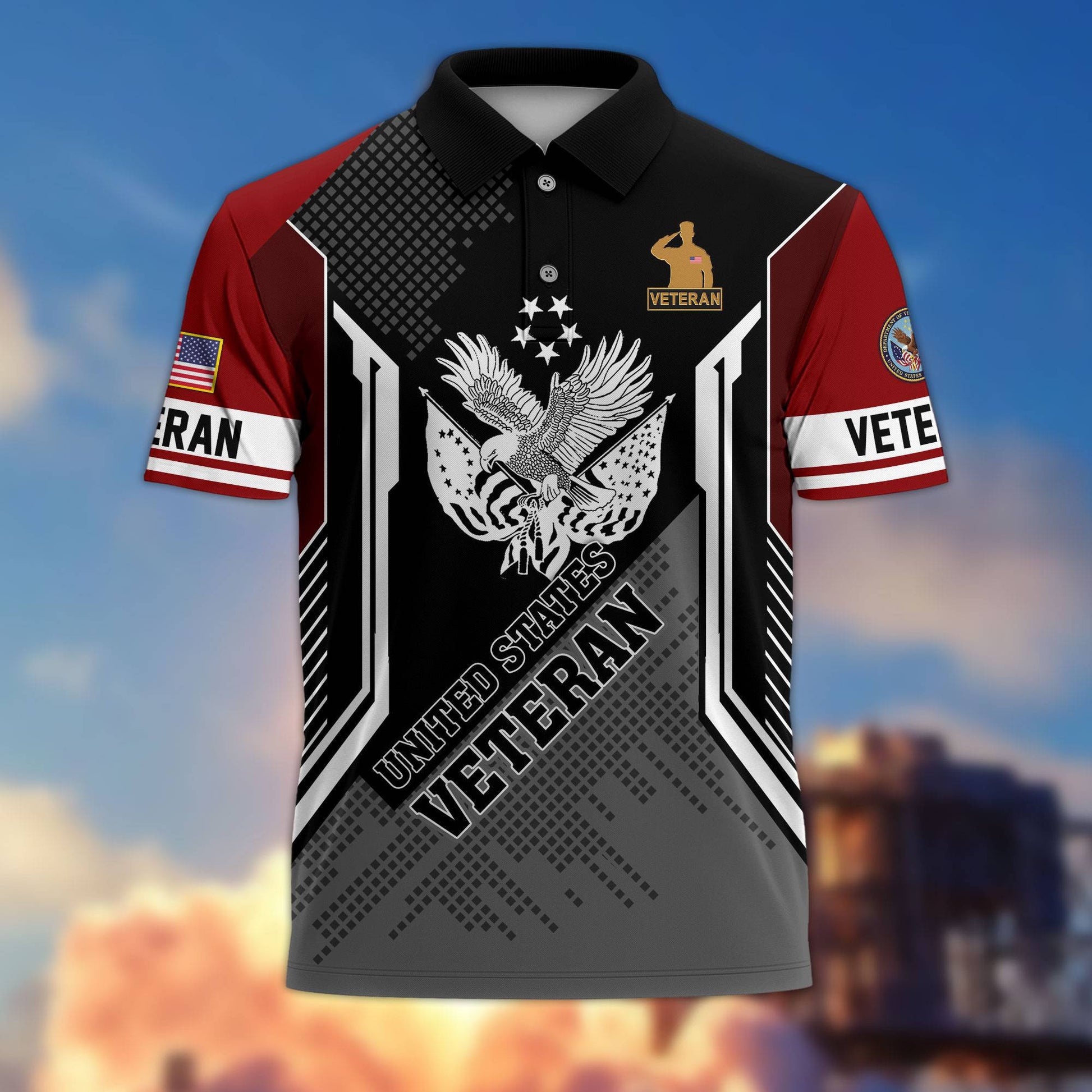 Premium US Veterans Polo Shirt BPHN070212, Gifts For Dad, For Husband, Gifts For US Veterans, Gifts On Father's Day, Independence Day, Veterans Day.