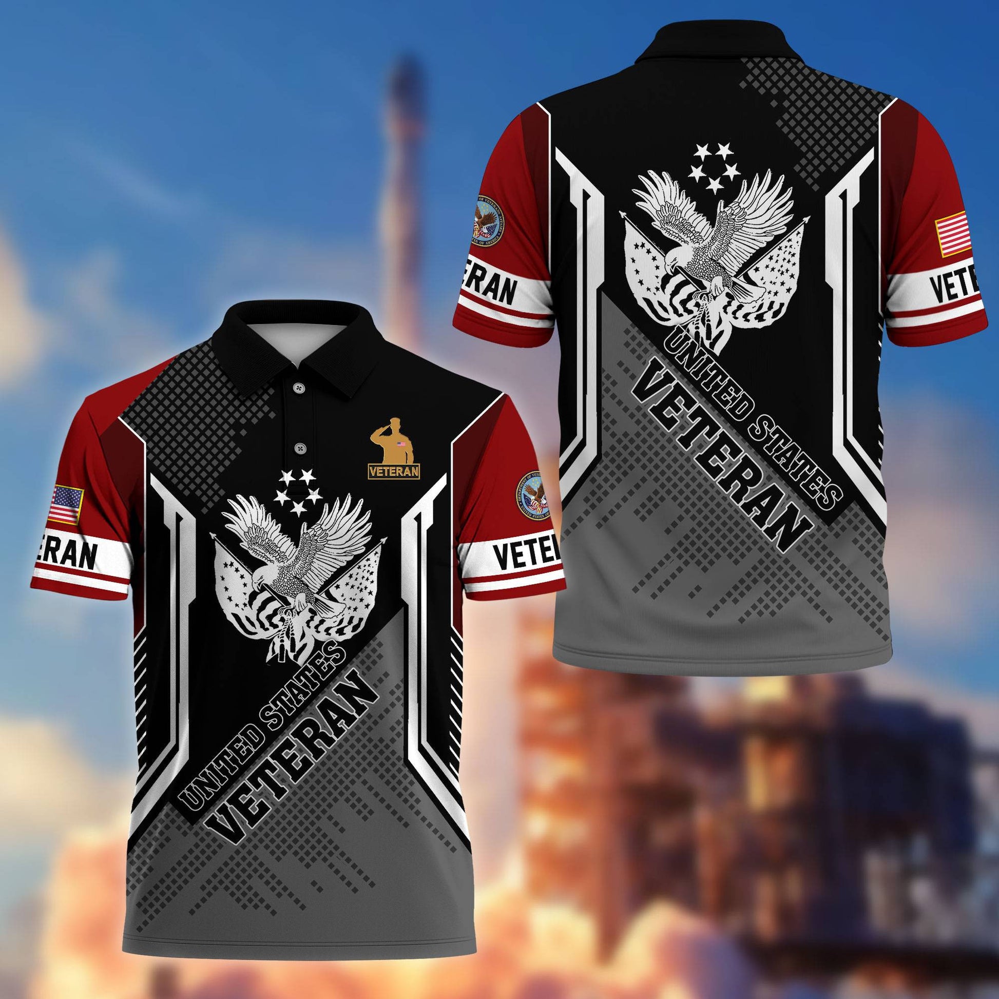 Premium US Veterans Polo Shirt BPHN070212, Gifts For Dad, For Husband, Gifts For US Veterans, Gifts On Father's Day, Independence Day, Veterans Day.