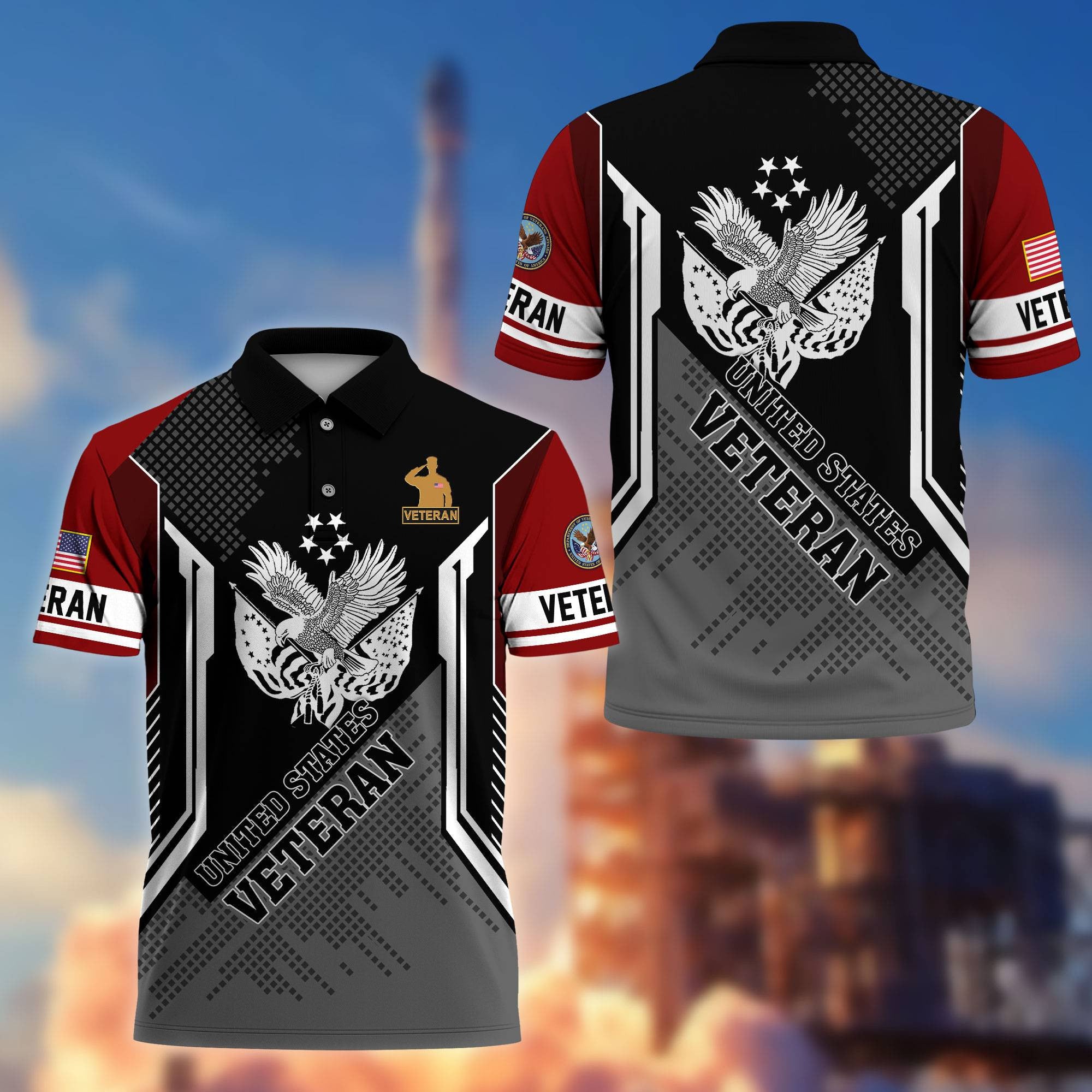 Premium US Veterans Polo Shirt BPHN070212, Gifts For Dad, For Husband, Gifts For US Veterans, Gifts On Father's Day, Independence Day, Veterans Day.