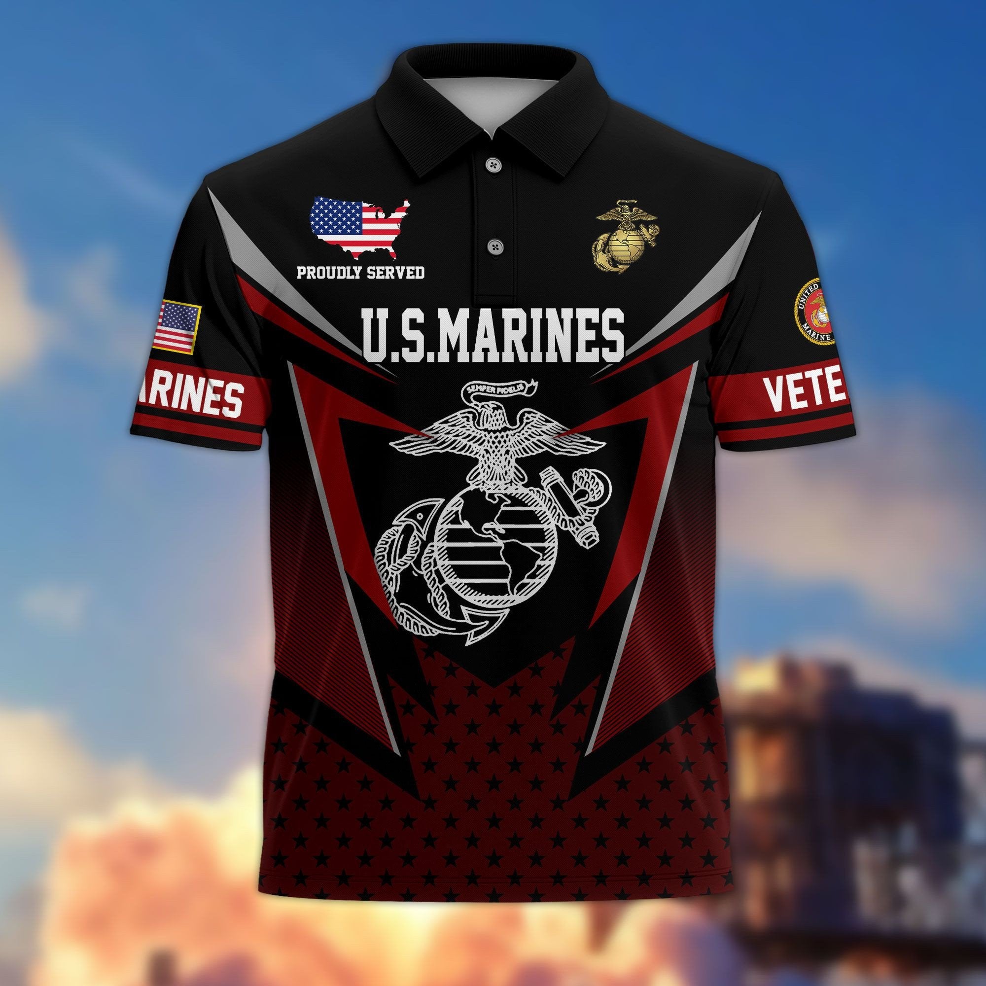 Premium US Veterans Polo Shirt BPHN110211, Gifts For US Veterans, Gifts On Father's Day, Independence Day, Armed Forces Day, Veterans Day.