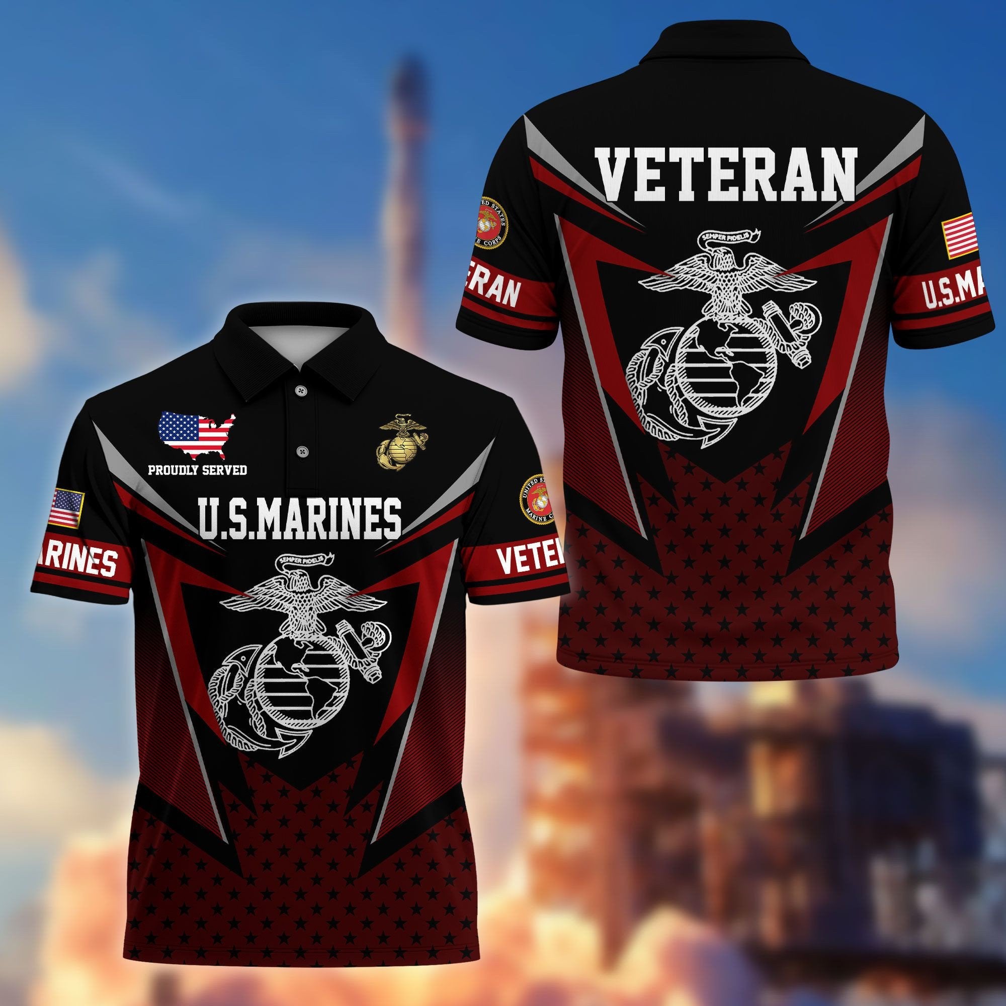 Premium US Veterans Polo Shirt BPHN110211, Gifts For US Veterans, Gifts On Father's Day, Independence Day, Armed Forces Day, Veterans Day.