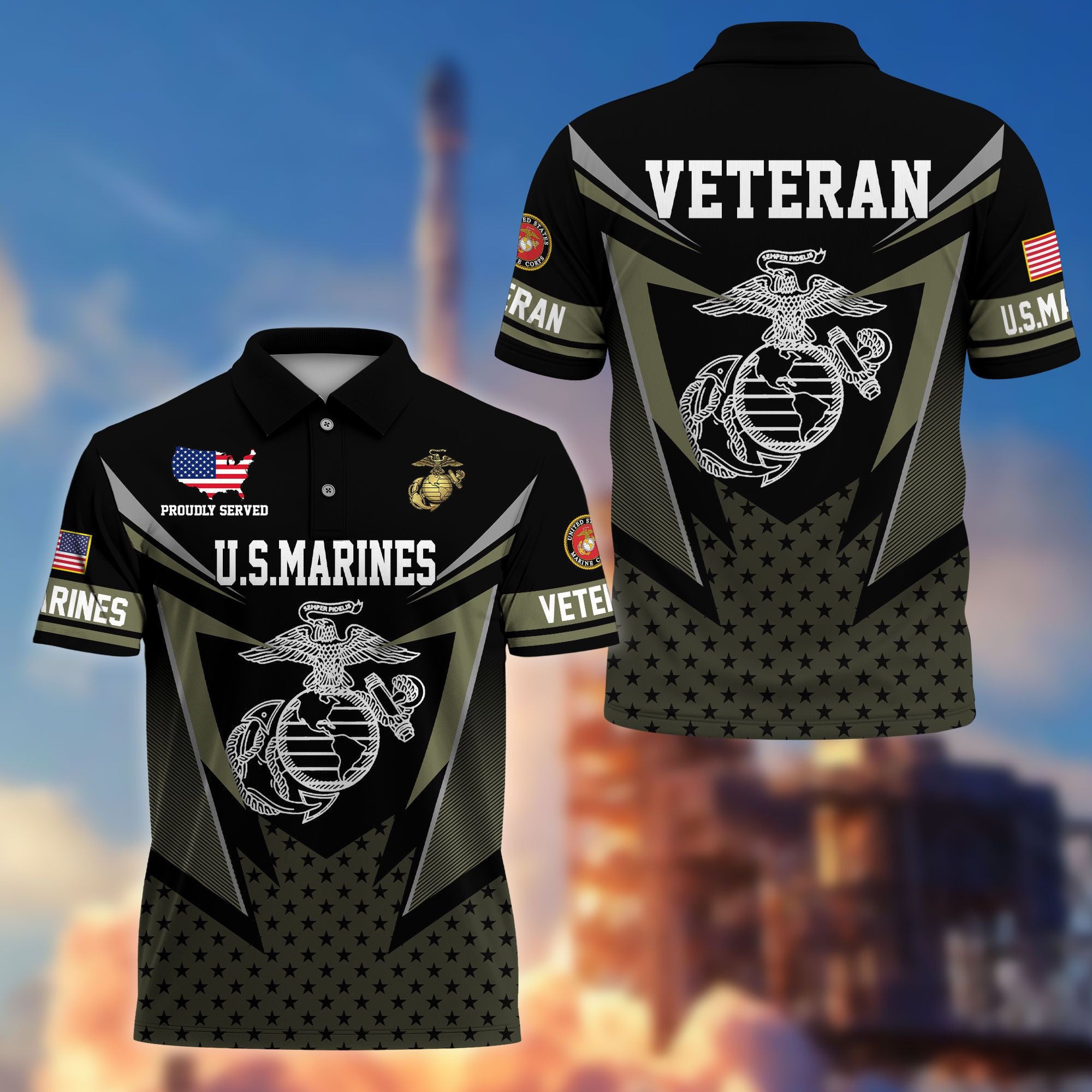 Premium US Veterans Polo Shirt BPHN110211, Gifts For US Veterans, Gifts On Father's Day, Independence Day, Armed Forces Day, Veterans Day.