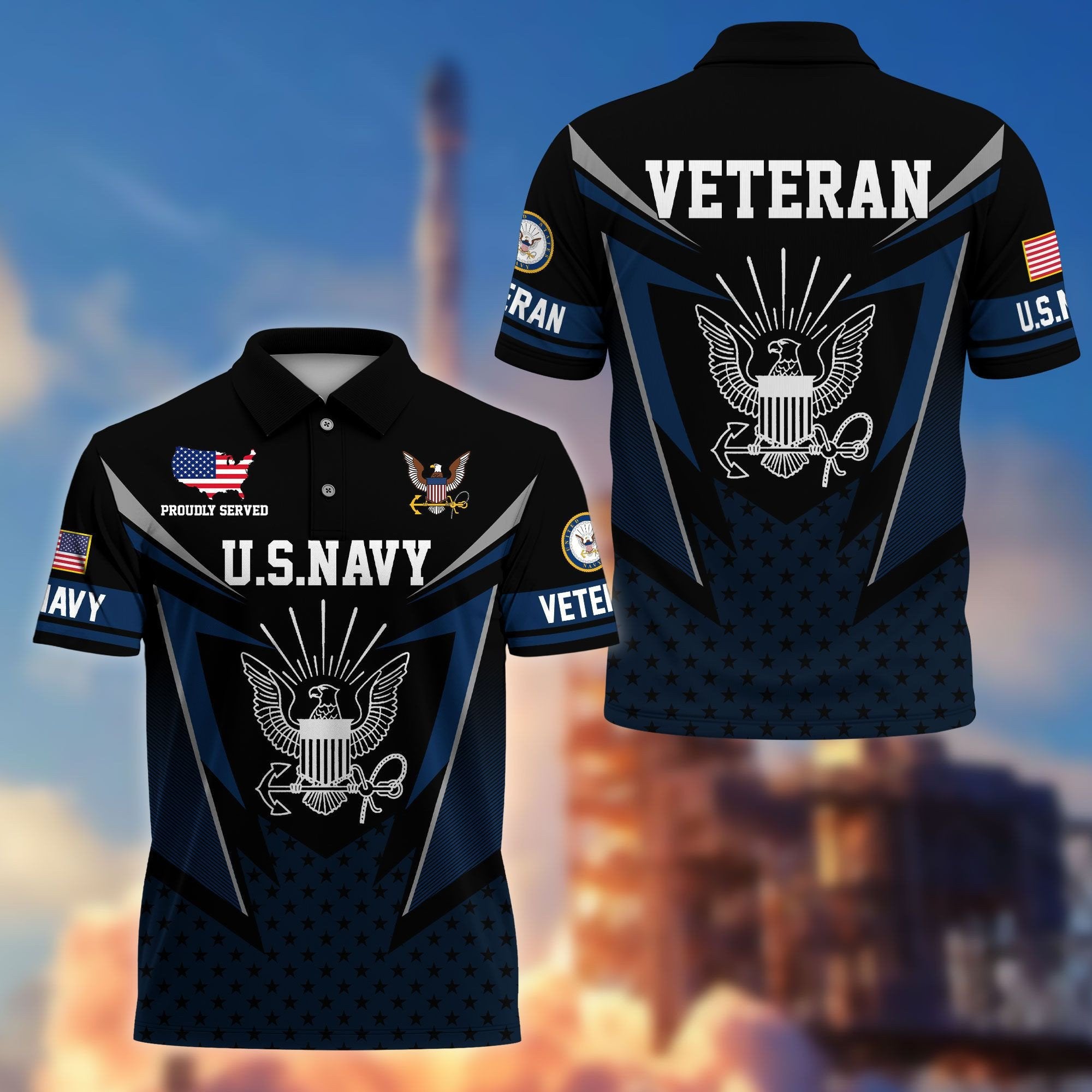 Premium US Veterans Polo Shirt BPHN110211, Gifts For US Veterans, Gifts On Father's Day, Independence Day, Armed Forces Day, Veterans Day.