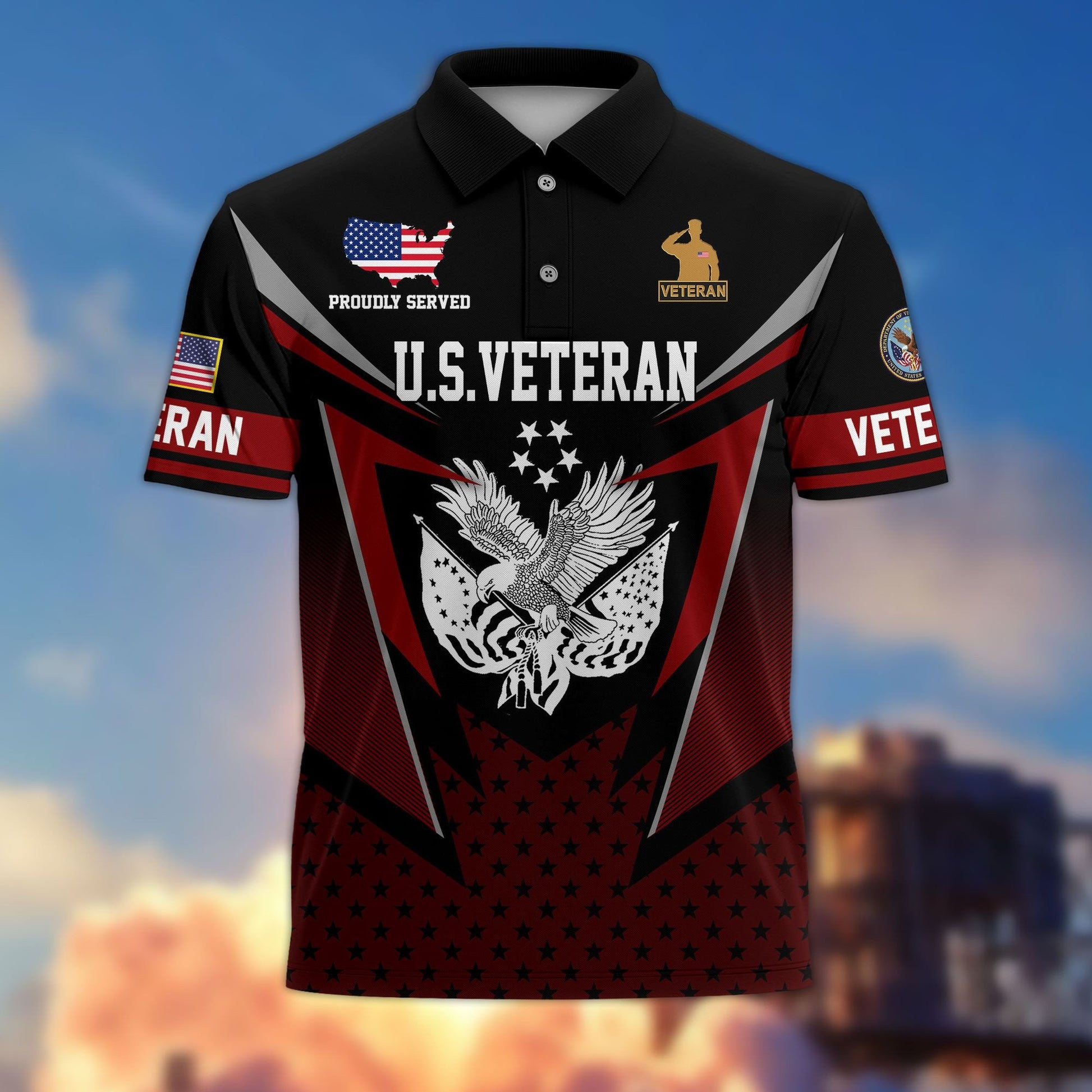 Premium US Veterans Polo Shirt BPHN110211, Gifts For US Veterans, Gifts On Father's Day, Independence Day, Armed Forces Day, Veterans Day.