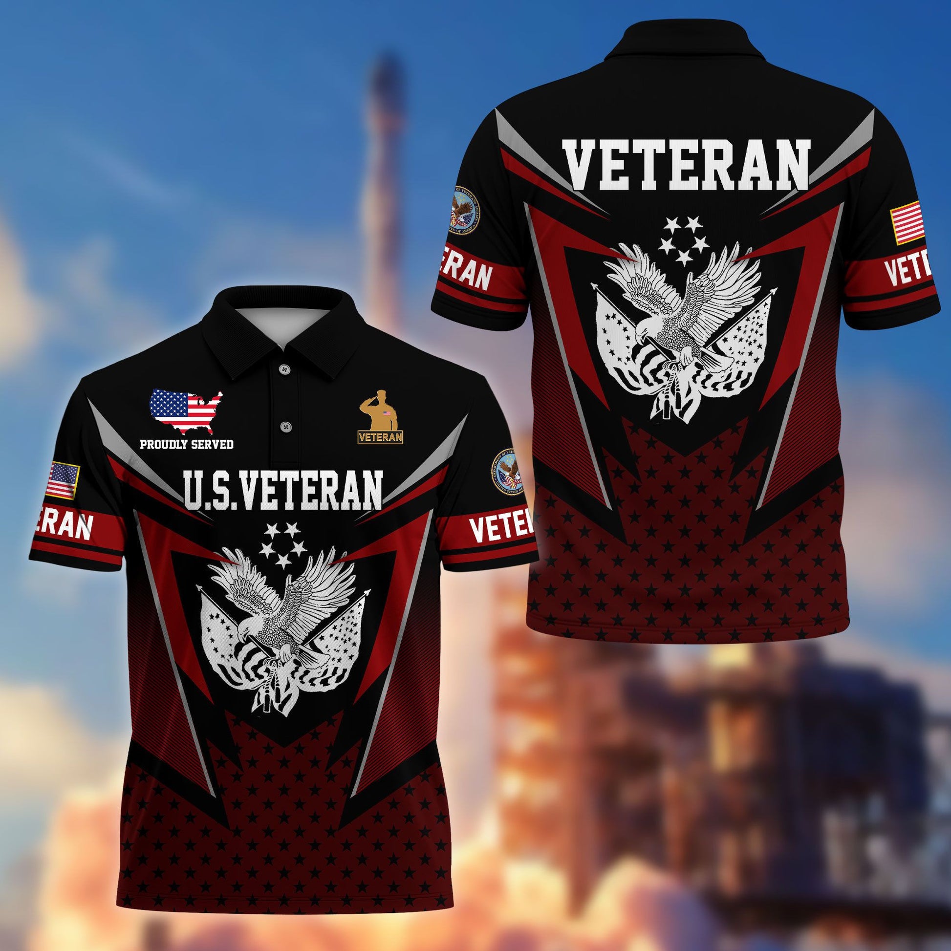 Premium US Veterans Polo Shirt BPHN110211, Gifts For US Veterans, Gifts On Father's Day, Independence Day, Armed Forces Day, Veterans Day.