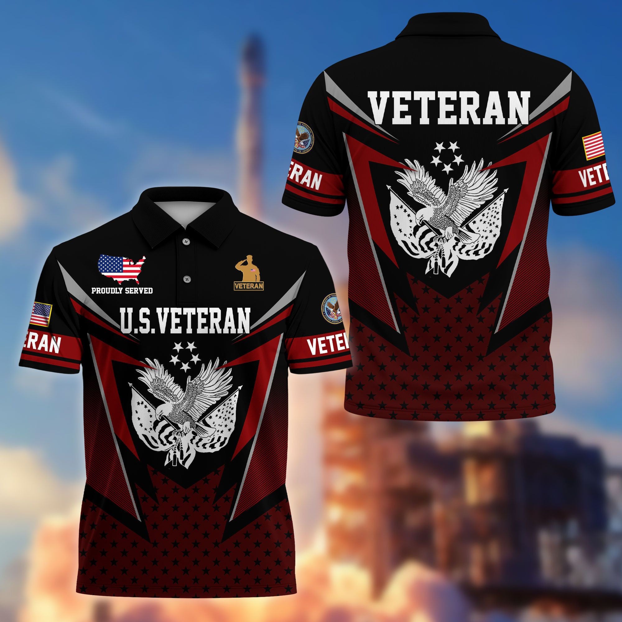 Premium US Veterans Polo Shirt BPHN110211, Gifts For US Veterans, Gifts On Father's Day, Independence Day, Armed Forces Day, Veterans Day.