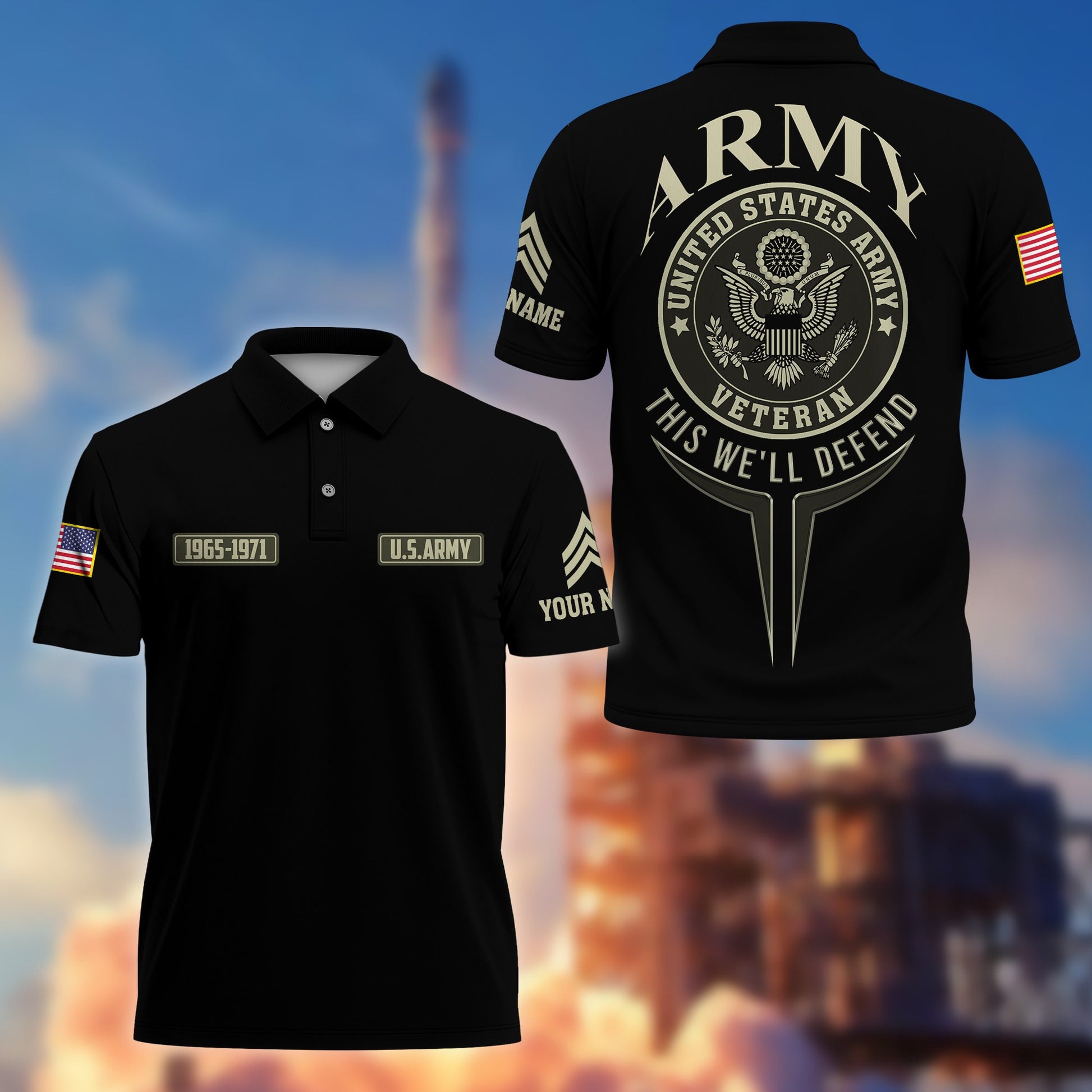 Premium Custom US Army Polo Shirt VPVC206301, Gifts for Army Veteran, Gifts For Dad, Gifts On Father's Day, Independence Day, Veterans Day.