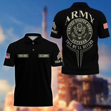 Premium Custom US Army Polo Shirt VPVC206301, Gifts for Army Veteran, Gifts For Dad, Gifts On Father's Day, Independence Day, Veterans Day.