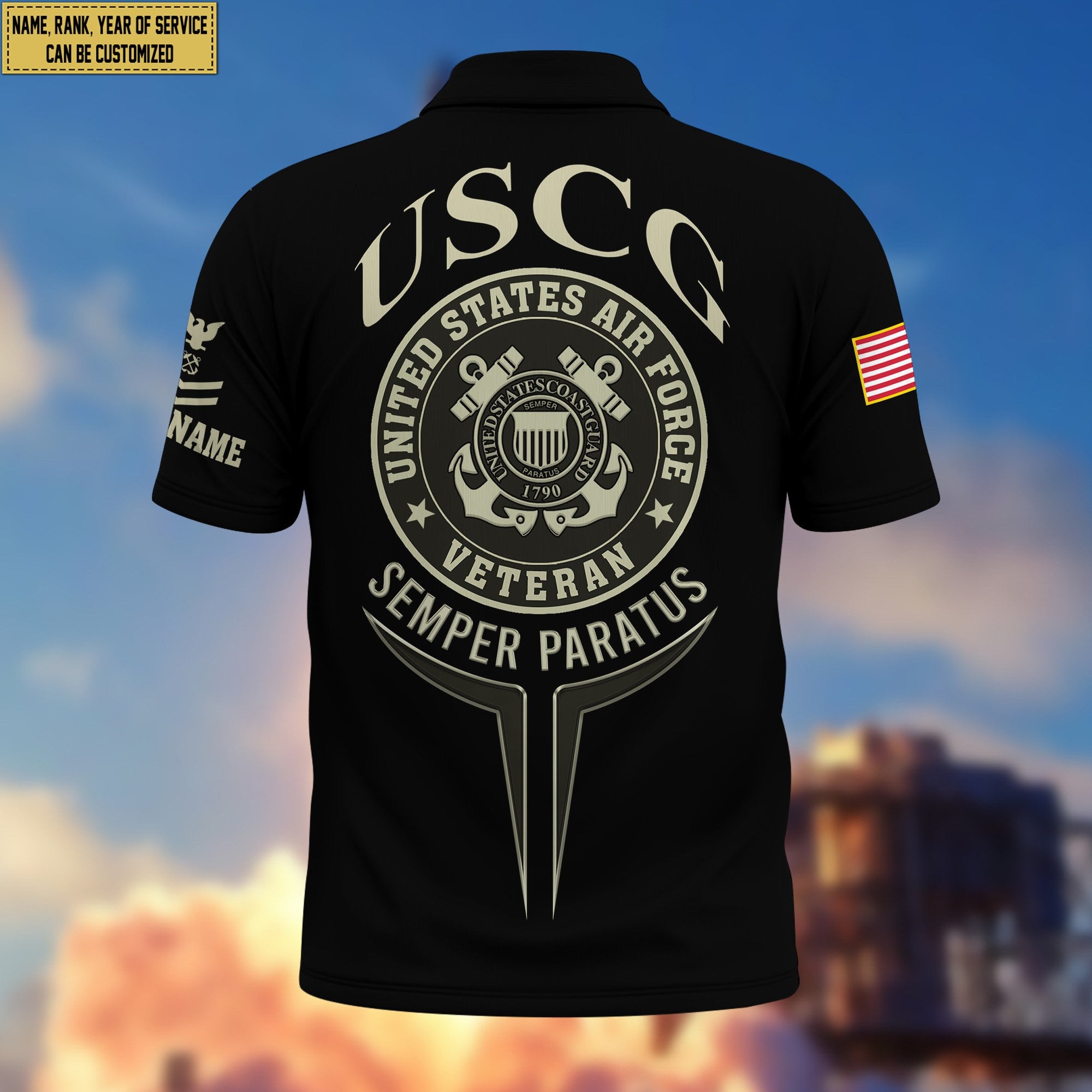 Premium USCG Custom Polo Shirt VPVC206305, Gifts for Coast Guard Veteran, Gifts For Dad, Gifts On Father's Day, Independence Day, Veterans Day.