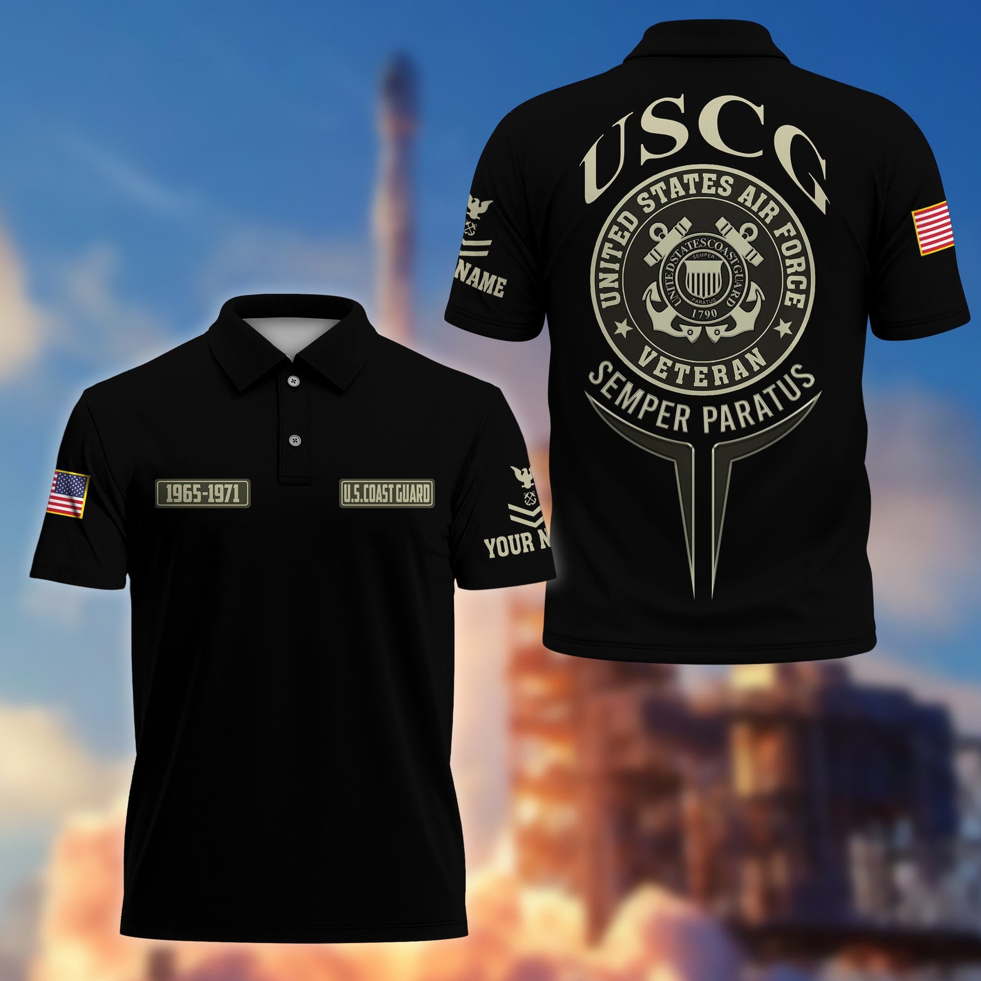 Premium USCG Custom Polo Shirt VPVC206305, Gifts for Coast Guard Veteran, Gifts For Dad, Gifts On Father's Day, Independence Day, Veterans Day.