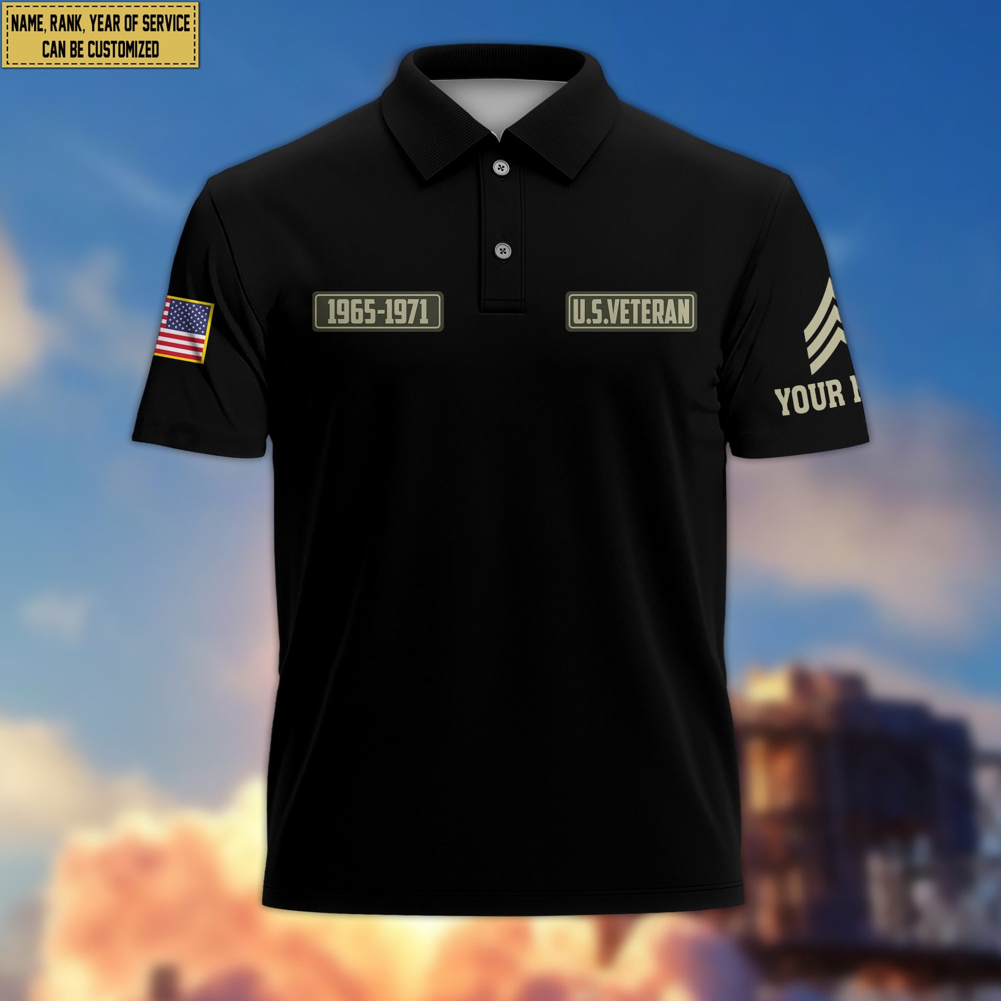 Premium Custom US Veteran Polo Shirt VPVC206307, Gifts for US Veteran, Gifts For Dad, Gifts On Father's Day, Independence Day, Veterans Day.