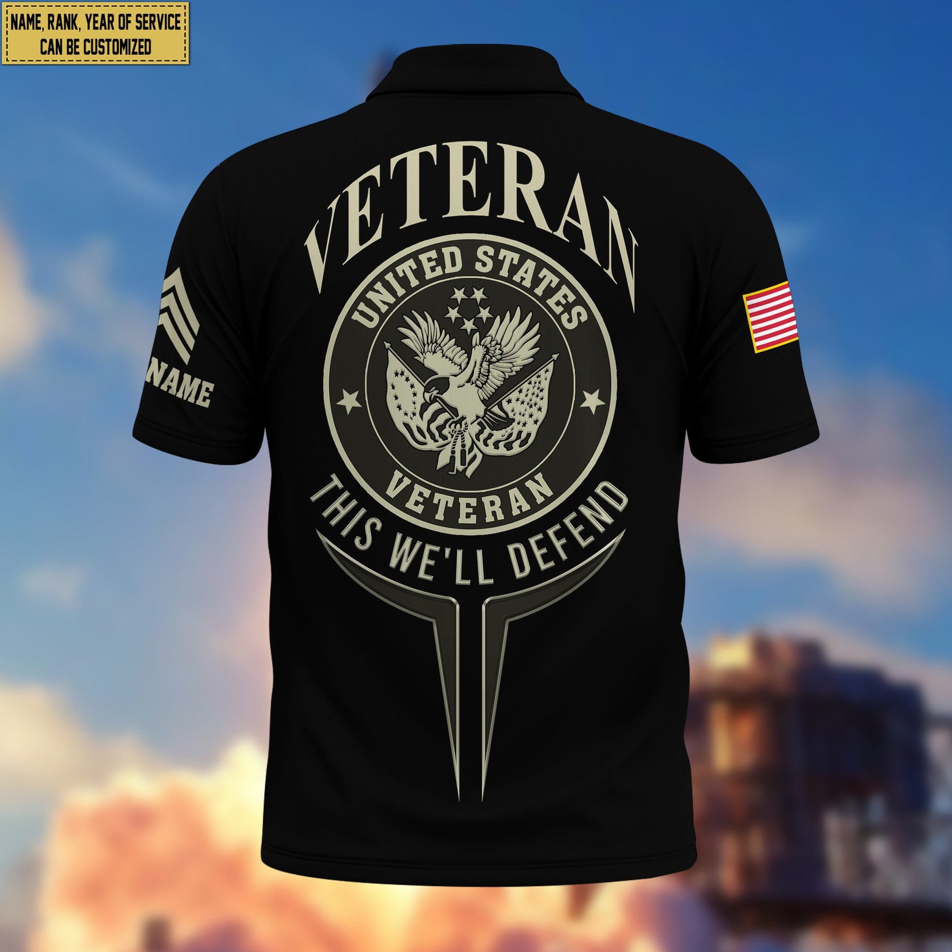 Premium Custom US Veteran Polo Shirt VPVC206307, Gifts for US Veteran, Gifts For Dad, Gifts On Father's Day, Independence Day, Veterans Day.