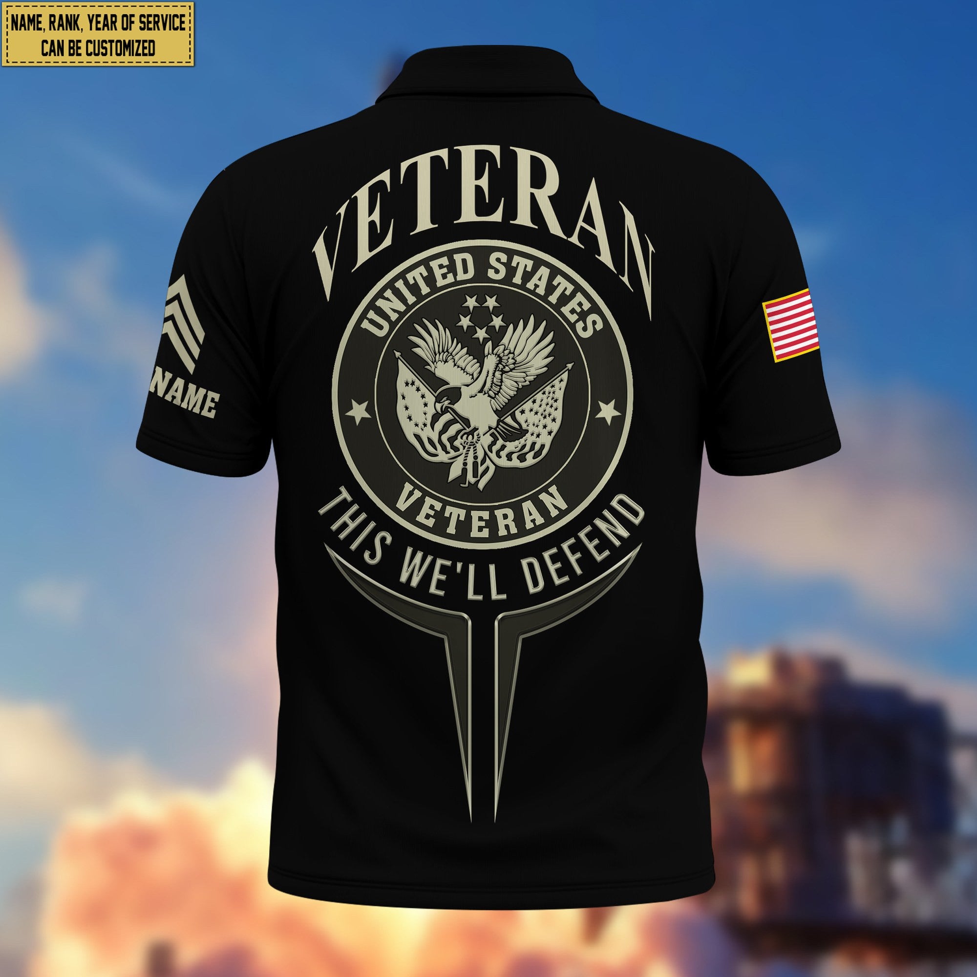 Premium Custom US Veteran Polo Shirt VPVC206307, Gifts for US Veteran, Gifts For Dad, Gifts On Father's Day, Independence Day, Veterans Day.
