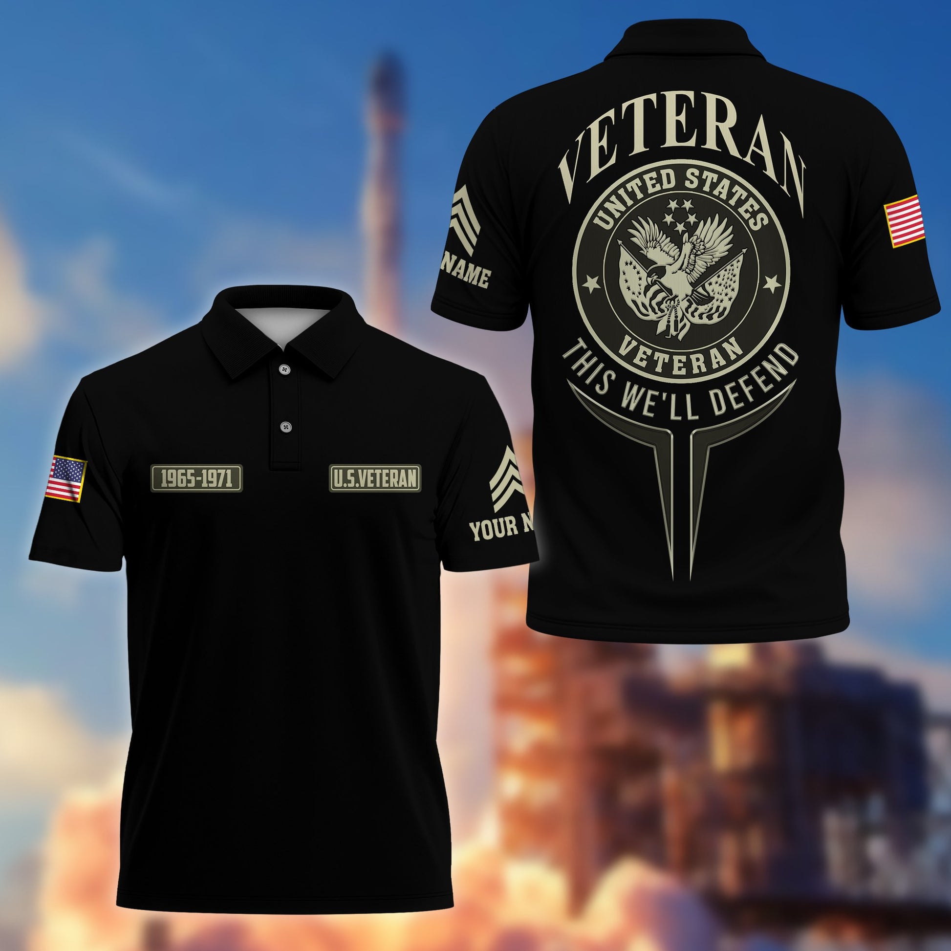 Premium Custom US Veteran Polo Shirt VPVC206307, Gifts for US Veteran, Gifts For Dad, Gifts On Father's Day, Independence Day, Veterans Day.