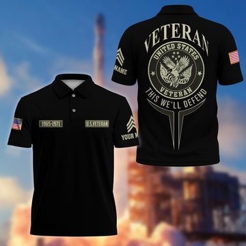 Premium Custom US Veteran Polo Shirt VPVC206307, Gifts for US Veteran, Gifts For Dad, Gifts On Father's Day, Independence Day, Veterans Day.