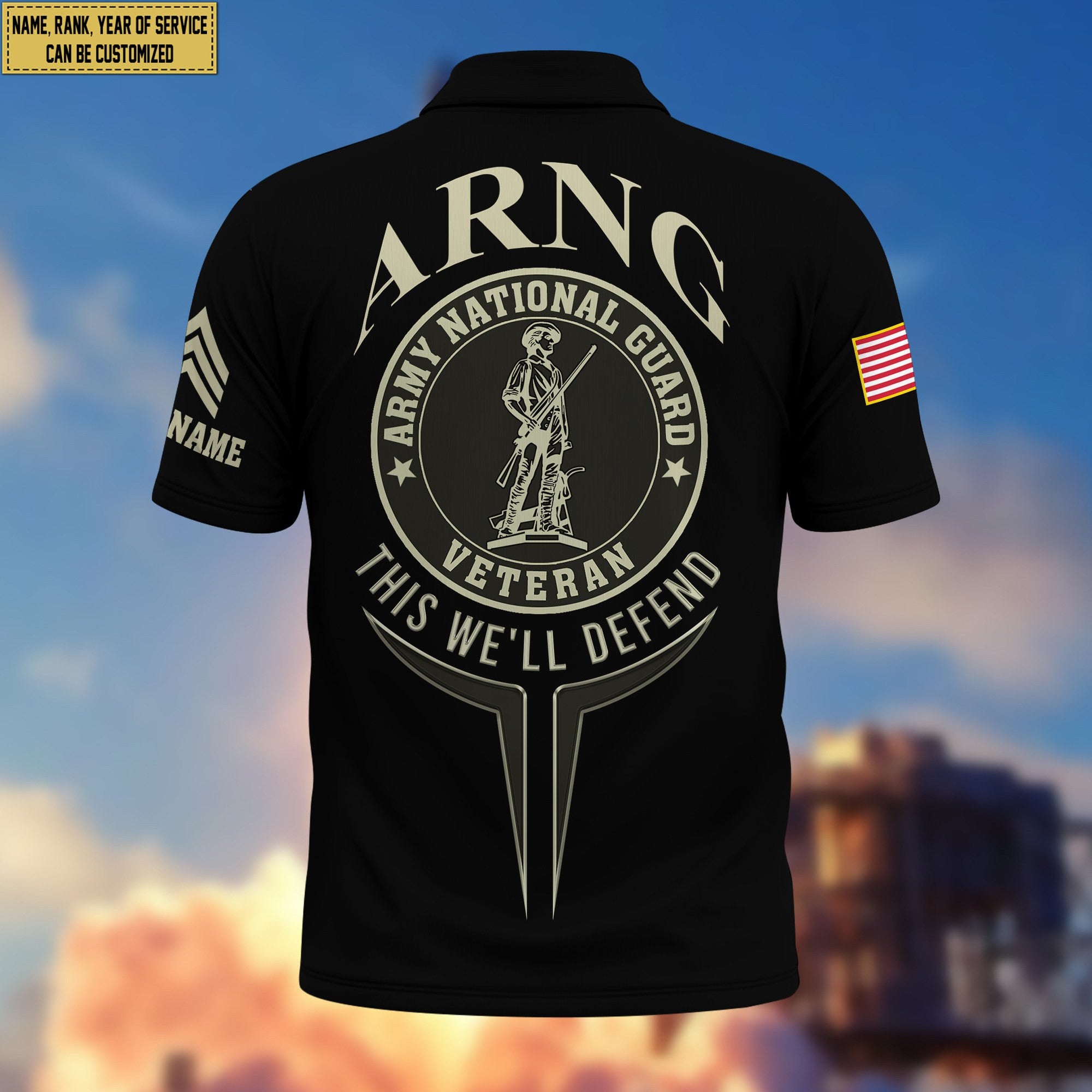 Premium Custom Army National Guard Veteran Polo Shirt VPVC206308, Gifts for Army National Guard Veteran, Gifts For Dad, Gifts On Father's Day, Independence Day, Veterans Day.