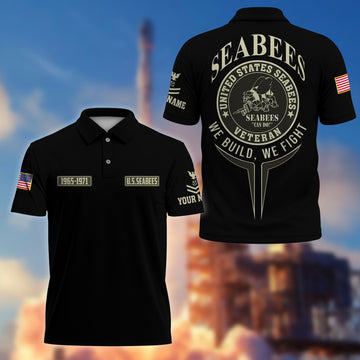 Premium Custom US Seabees Veteran Polo Shirt VPVC206309, Gifts for Seabees Veteran, Gifts For Dad, Gifts On Father's Day, Independence Day, Veterans Day.