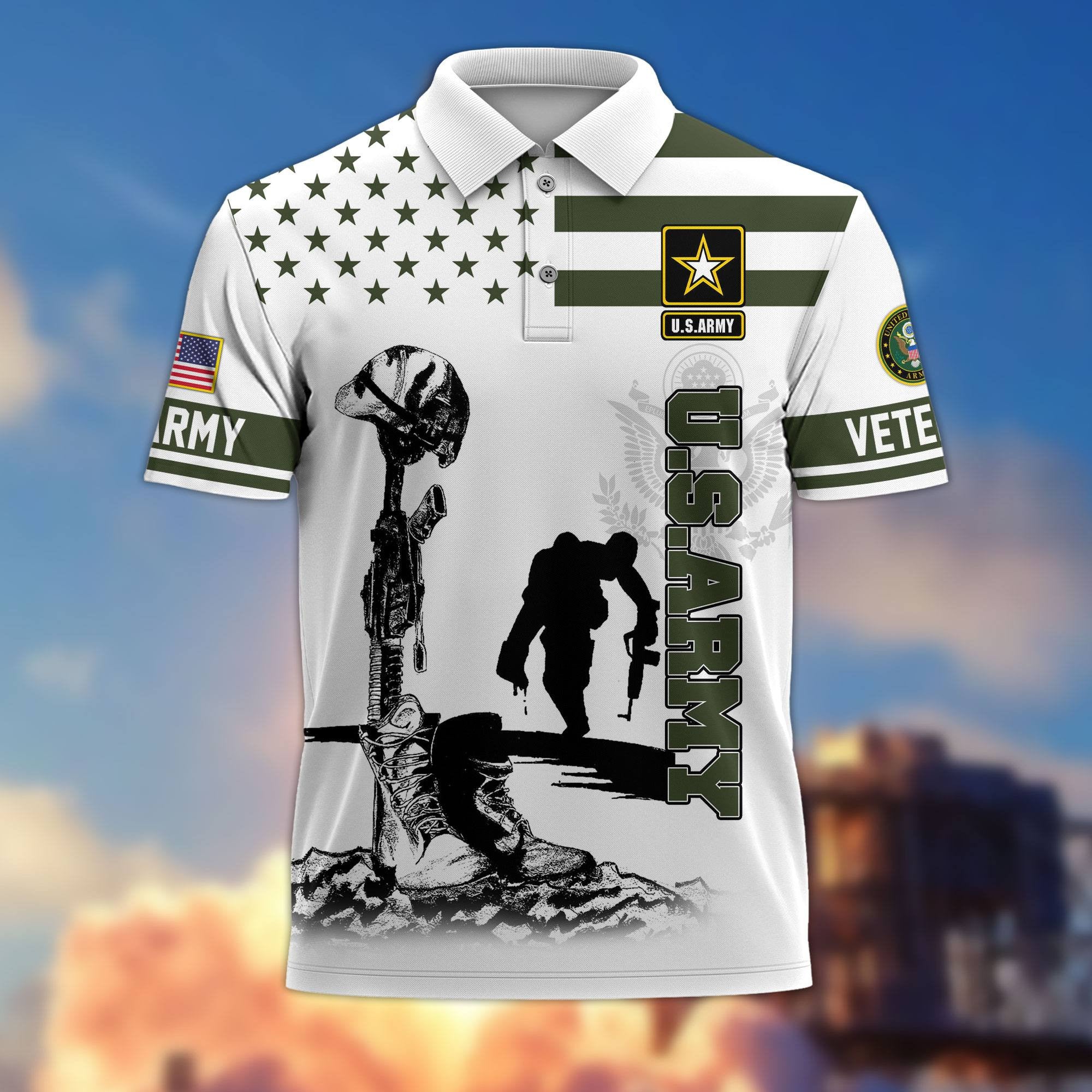 Premium US Veterans Polo Shirt BPHN110212, Gifts For US Veterans, Gifts On Father's Day, Independence Day, Armed Forces Day, Veterans Day.